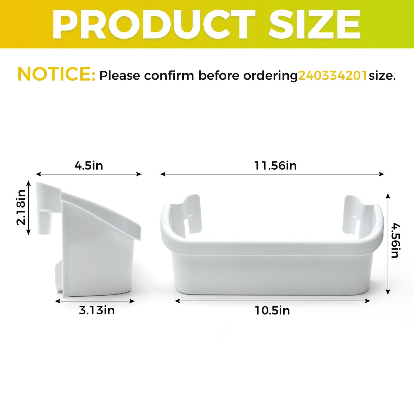 240334201 Refrigerator Door Shelf Bin Compatible with Frigidaire Kenmore, Replace AP2115843 891031 PS429846 FGEX26D6QF0 FFHS2611 Series FRS26H5ASBA and Kenmore 253 Fits Left Top Door Shelf