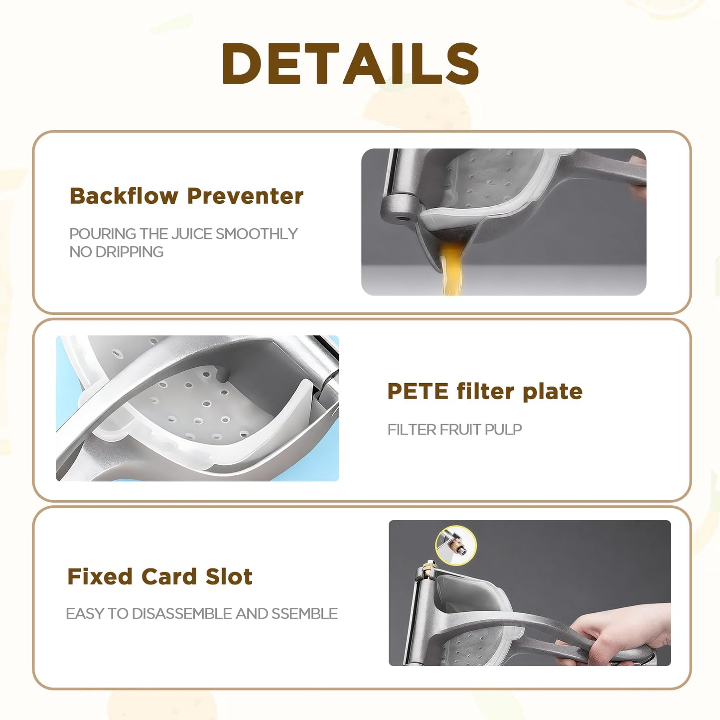 IMGROSE Fruit Juice Squeezer, Lemon Squeezer Manual, Non-Slip Ergonomic Grip, Easy to Use & Clean, 2026 New Upgraded Efficient Extraction of Citrus, and Other Fruits