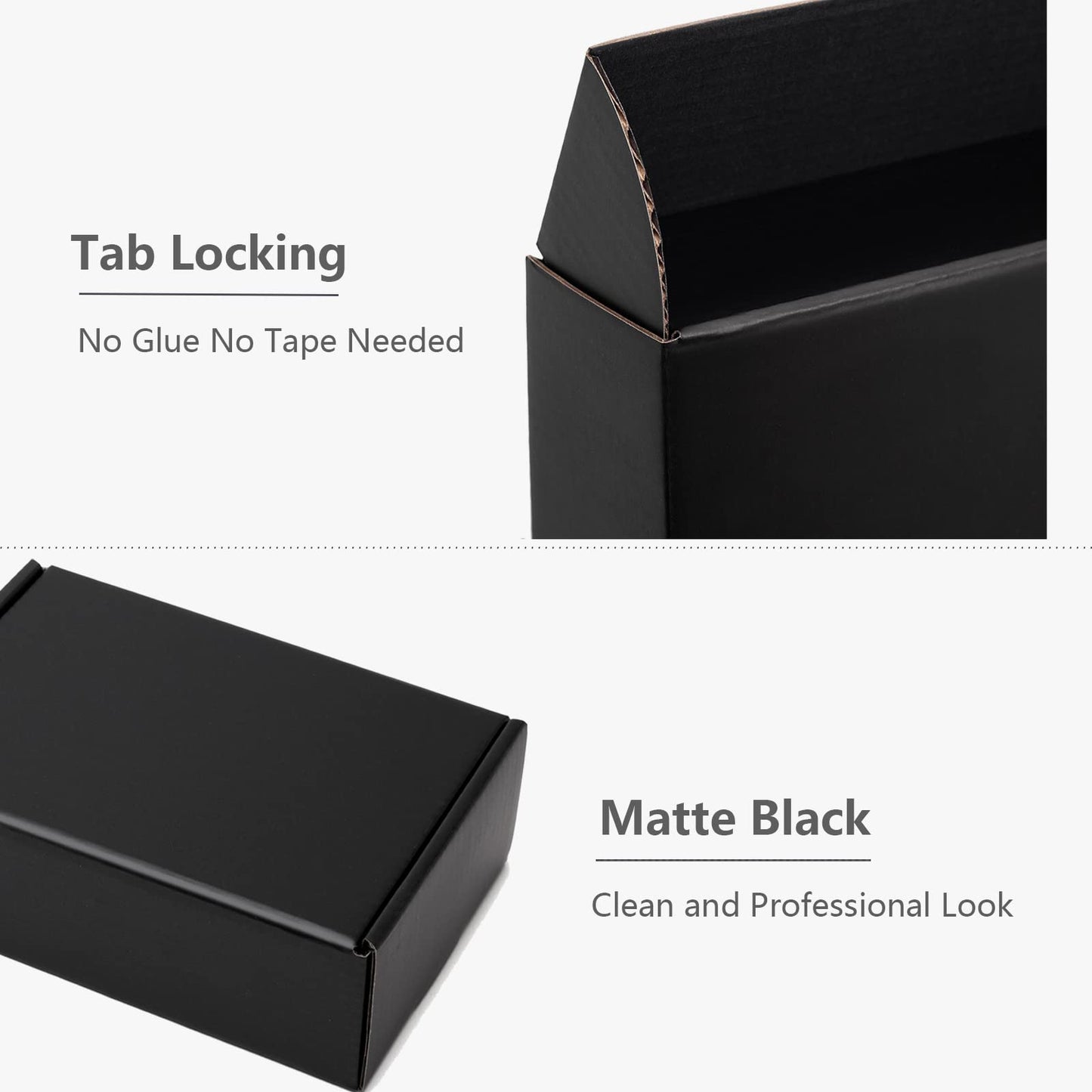 Timirog Shipping Boxes 17x11x3 Inches 18 Pack Black Corrugated Cardboard Mailing Box for Small Business, Tab Locking Literature Mailer Packaging Supplies for Packing Clothes Shirt Robe Gifts