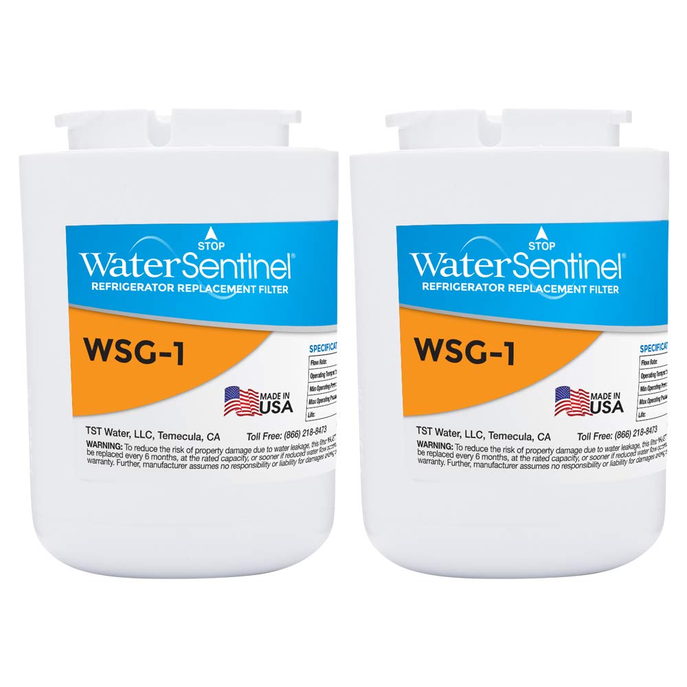 WaterSentinel WSG-1 Made in USA Refrigerator Replacement Filter: Fits GE MWF Filters…… (2-Pack)