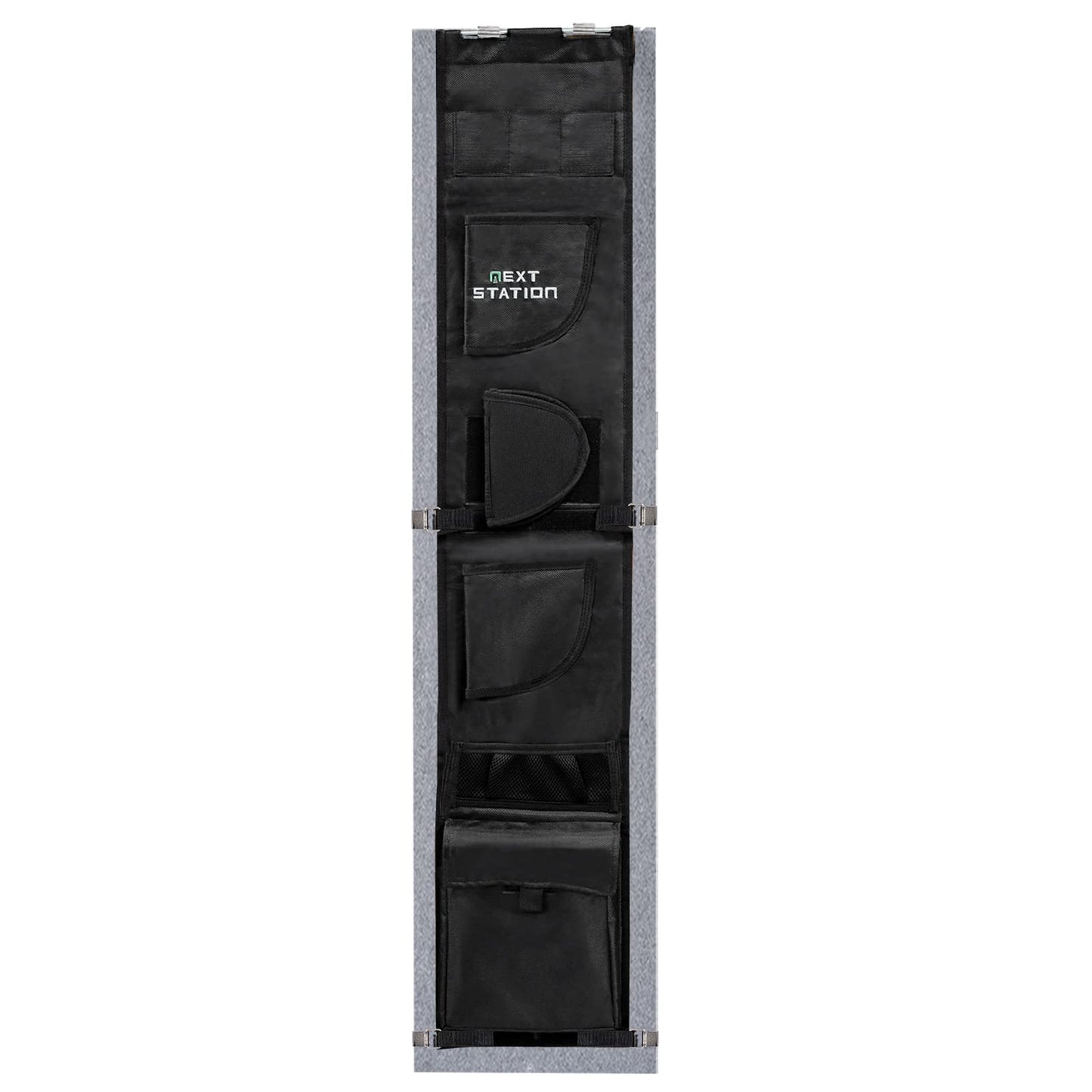 NEXT STATION Gun Safe Door Organizer,Safe Door Panel Organizer with Pistol Holsters Document Pouch Adjustable Width Fit Back Panel from 9 to 14 inches, Gun Safe Accessories Storage (8.5W*45.5H inch)