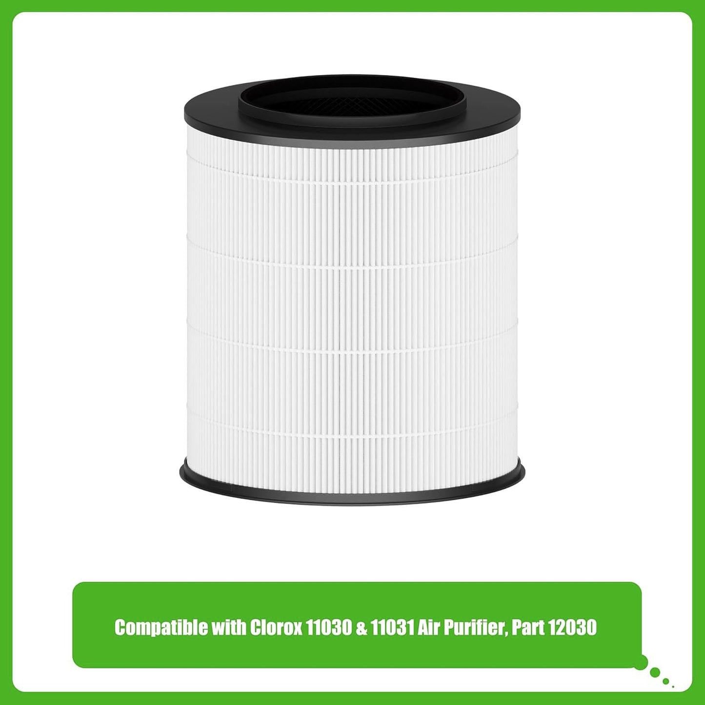 Hichoryer 12030 True HEPA Filter Replacement, Compatible with Clorox Medium Room Air Purifier 11030 & 11031,1,000 Sq. Ft. Capacity, 2Pack
