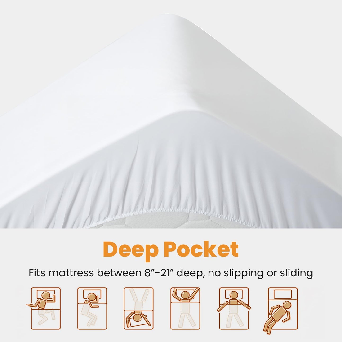 MATBEBY King Size Mattress Pad - Cooling Breathable Mattress Topper, Quilted Fitted Mattress Protector, Pillow Top Mattress Cover with 8-21" Deep Pocket, Soft, Machine Washable, White, 78x80 Inches