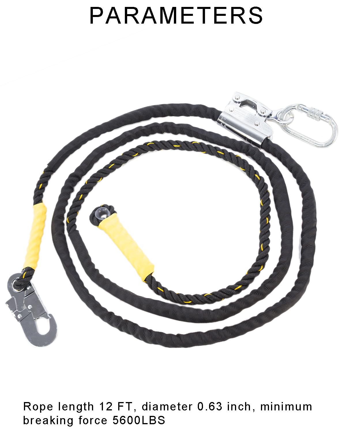 12FT Flipline Adjustable Lanyard RTOVZON Tree Climbing Lanyard for Climbing Trees, Fall Protection Flip Line Kit, Tree Climbers