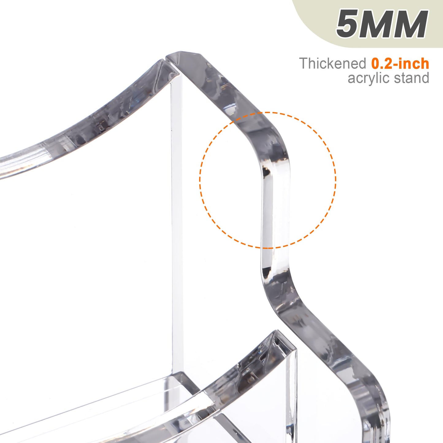 SANRUI Business Card Holder for Desk Clear Acrylic Business Card Holders, Business Card Display Stand 4 Tier 12 Slots