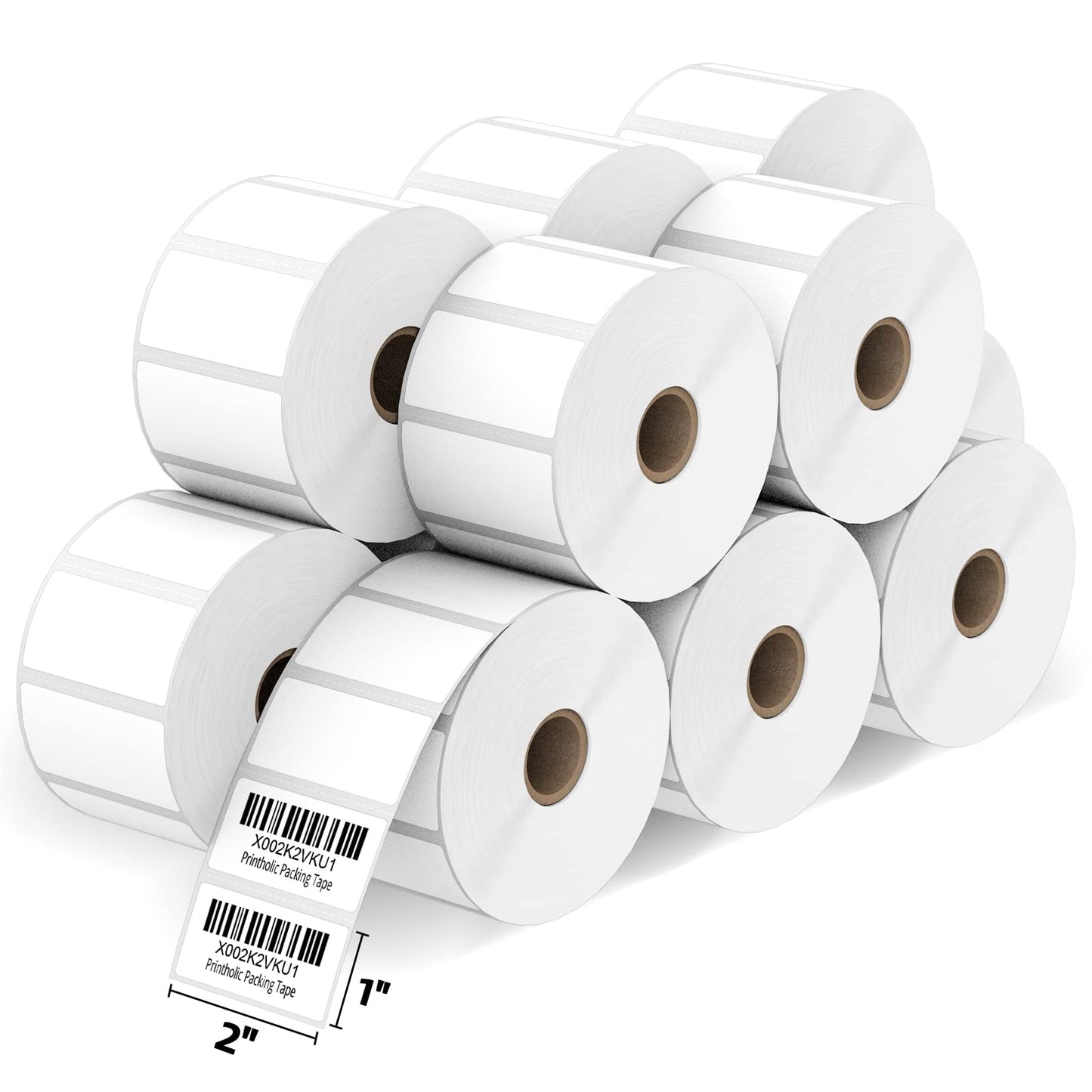 Printholic 12 Rolls 2" x 1" Direct Thermal Labels for Barcodes Postage Address Shipping Labels Compatible with Rollo & Zebra Desktop Printers Adhesive - 1300 Labels/Roll