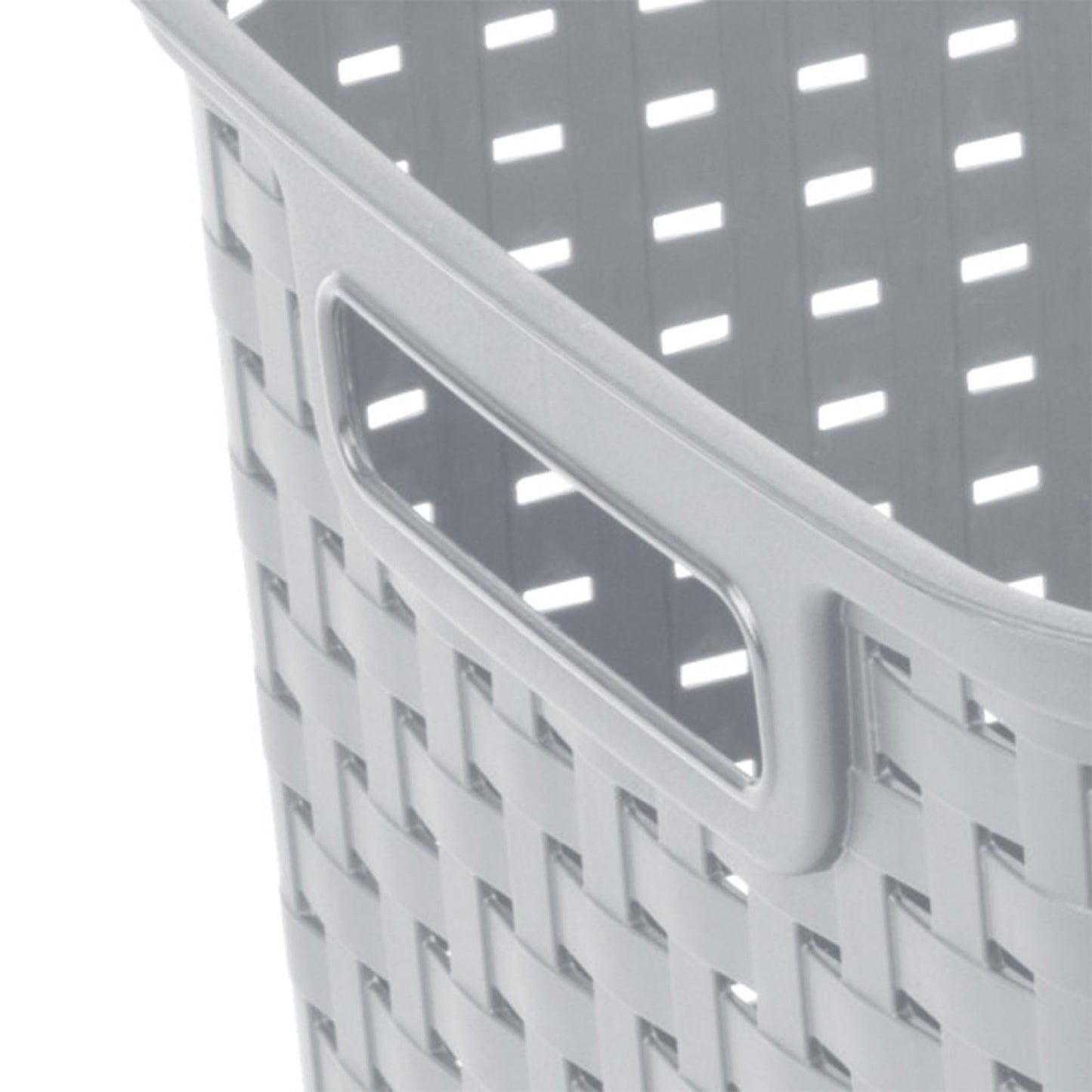 Sterilite 6-Pack Tall Weave Basket, Woven Plastic Storage Baskets for Organization, Cement Gray - Organizing Bin Containers with Handles for Bedroom, Bathroom, Dorm, Laundry Room, and Closet