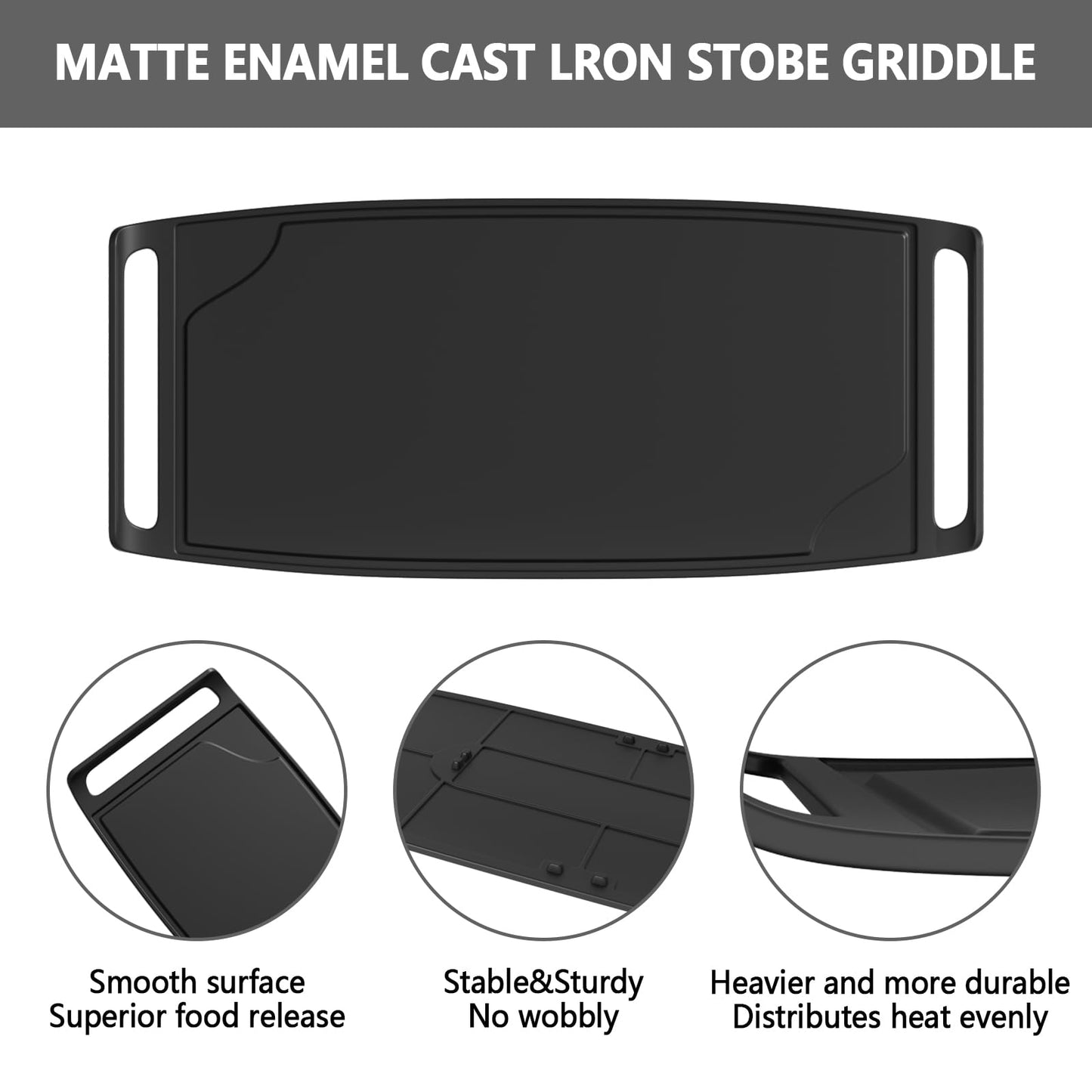 Heavy-duty Cast Iron AEB72914208, AEB72914211 Gas Stove Griddle Plate Replacement for lg Stove Range Griddle Plate for Gas Range AEB72914210, AEB72914205, AEB72914206, AEB72914204