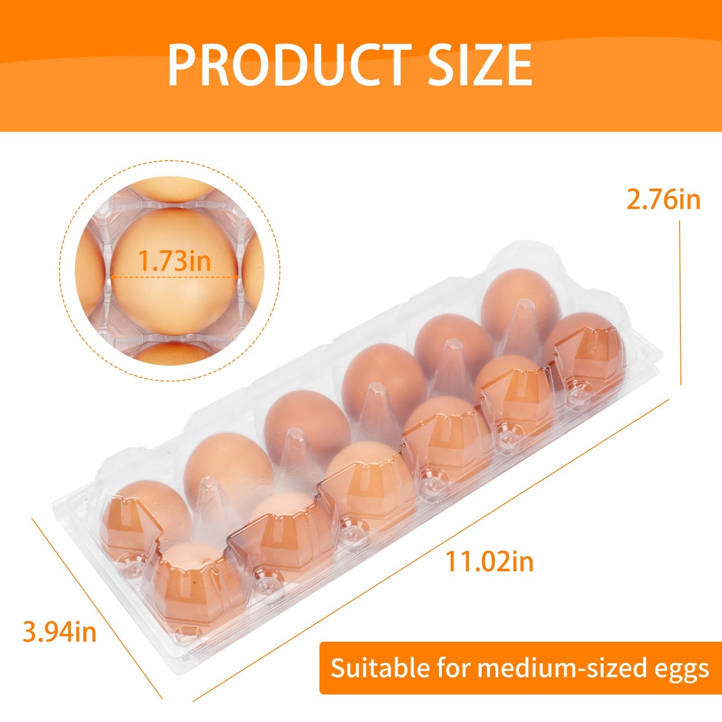GRRONZEE 120 Pack Egg Cartons Cheap Bulk 12 Count Egg Containers for Chicken Eggs, One Dozen Empty Egg Cartons for Home Ranch Chicken Farm, Commercial Business Market Display, 2x6 Grids