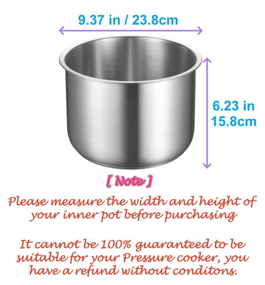 Ingpro Original Heavy Stainless Steel Inner Pot Instant Pot for Pressure Cooker, Rice Cooker Replacement Accessories, Original Manufacture Part (6-Qt)