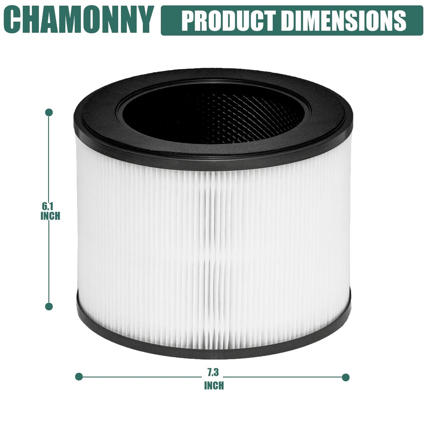 CHAMONNY MA-22 True HEPA Replacement Filter, Compatible with MA Series MA-22 Air Purifier, 2 Pack