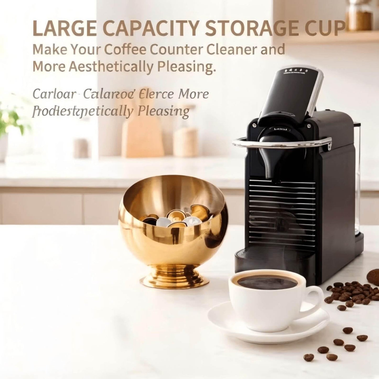 VAWNKUKN Coffee Pod Holder-Coffee Pod Storage-K Cup Holder-Espresso Pod Holder-Coffee Pod Organizer（GOLD