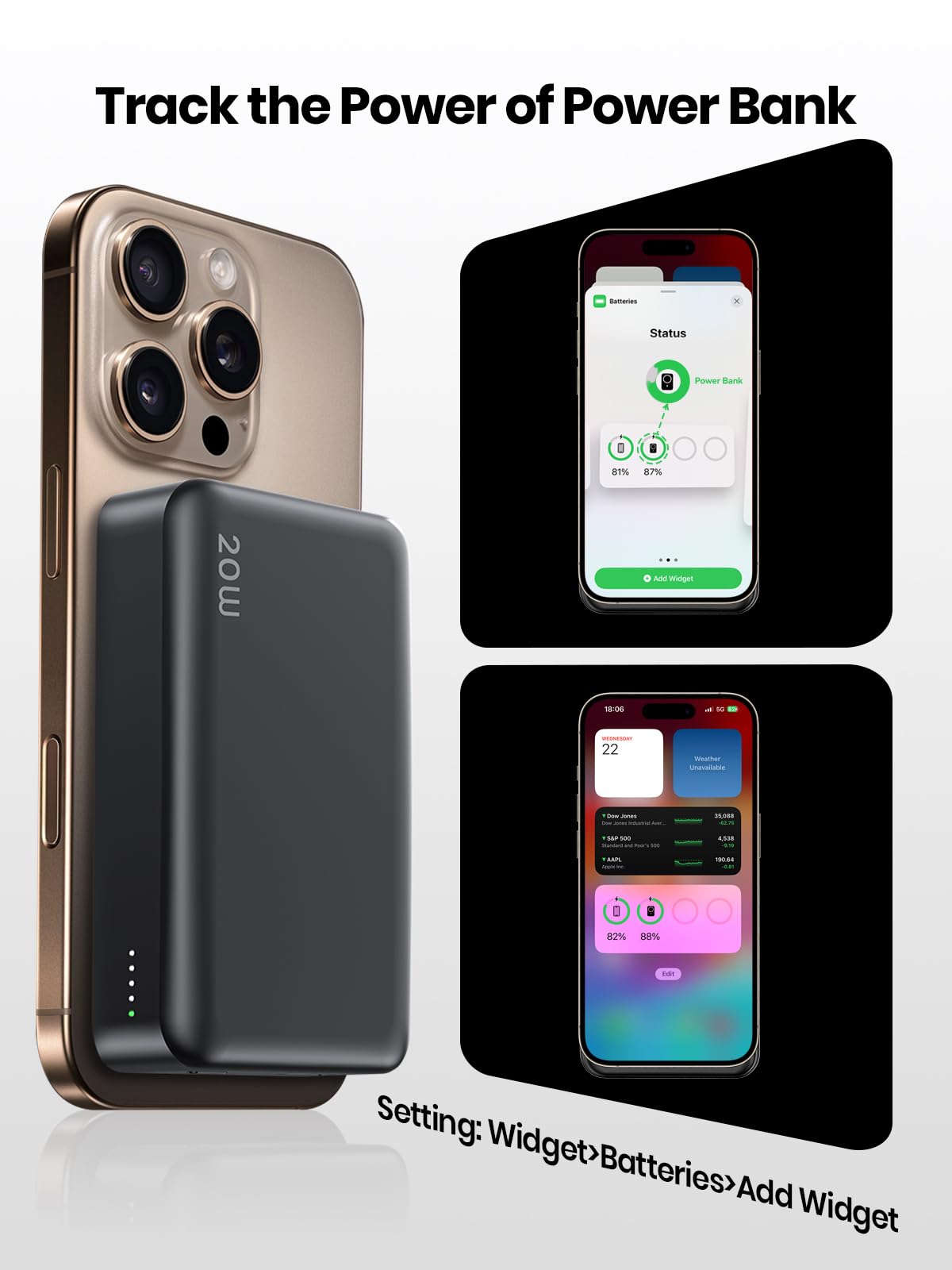 Magnetic Power Bank 20000mAh Wireless Portable Charger PD 20W USB C Fast Charging,for MagSafe Battery Pack Compatible with iPhone 17 Air/16/15/14/13/12 Pro Max/Pro/Plus/Mini