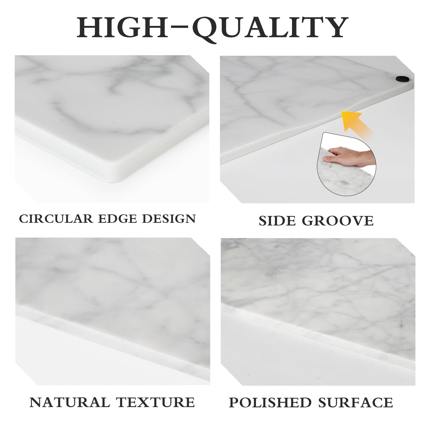 PracFit Italian Carrara White Marble Cutting Board for Kitchen 12×16 In – Stone Cutting Board, Pastry Board for Baking, Cheese & Charcuterie, Granite-Like Durable and Elegant Food Preparation