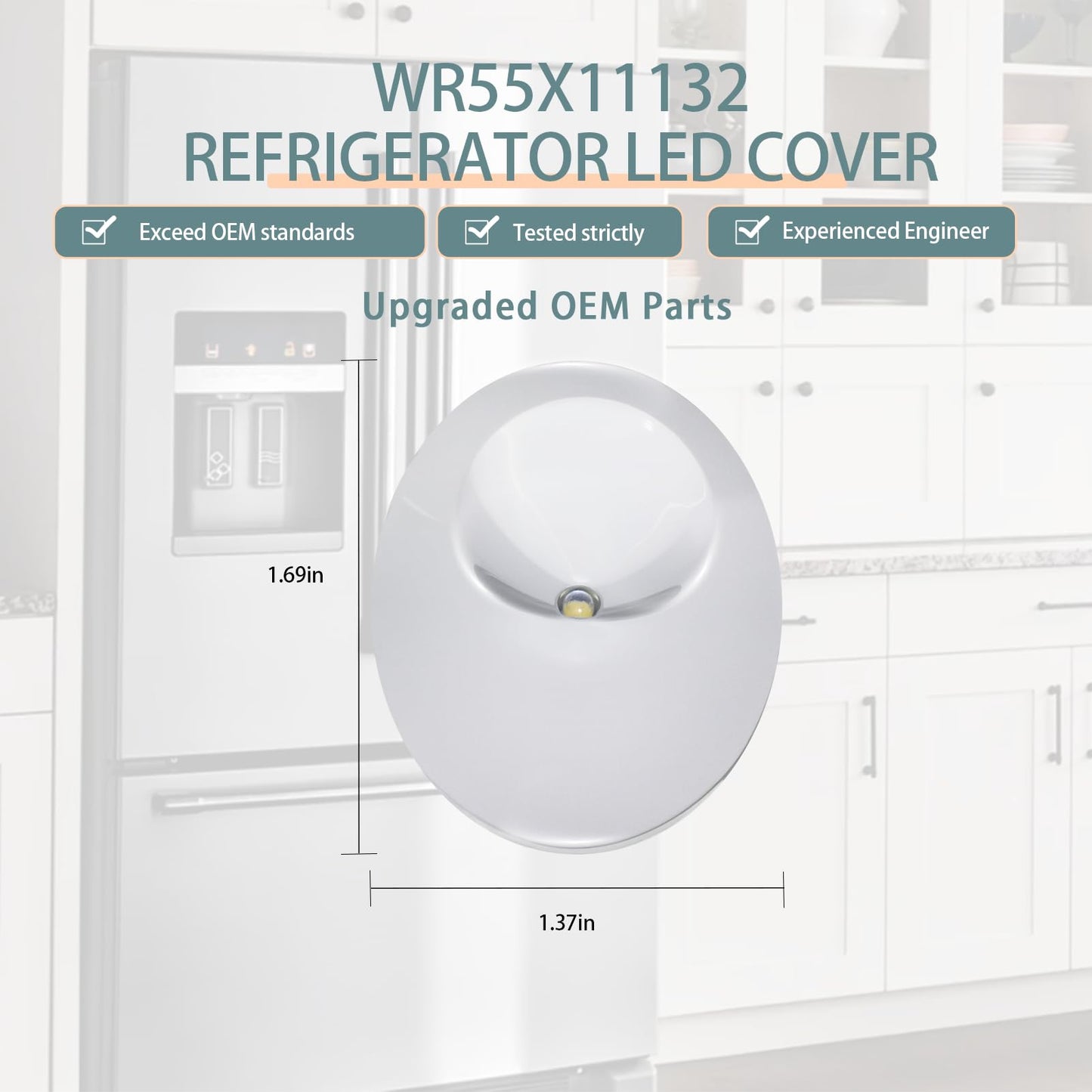 Upgrade WR55X11132 WR55X25754 Refrigerator Led Light and Cover Assembly*3（White） Replace WR55X26487 WR55X30603 WR55X30602 WR55X26486 Compatible with Ge Refrigerator Led Light Assembly 2-Year QA