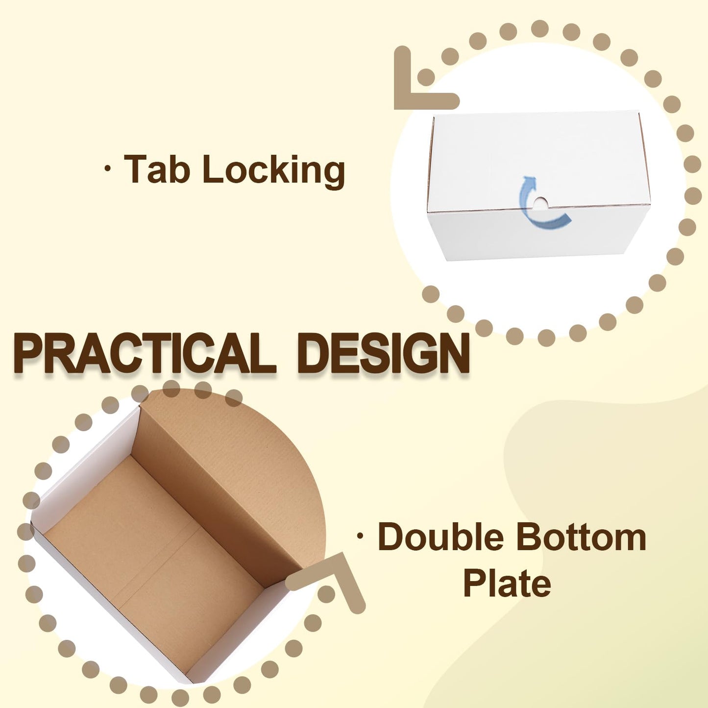 WIFTREY 12x10x6 Shipping Boxes set of 15, 12 x 10 x 6 White Corrugated Cardboard Boxes for Packaging Small Business, Moving, Mailing