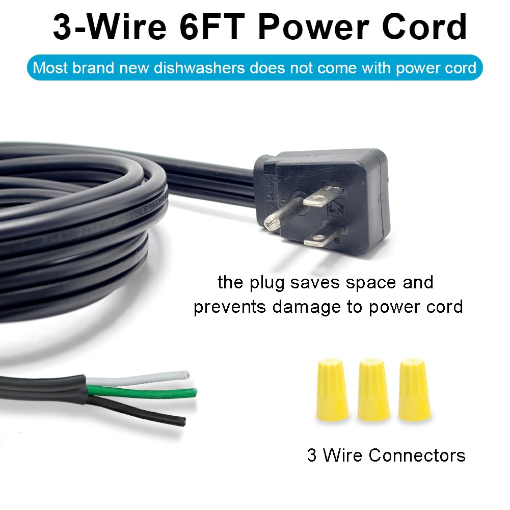 TT FLEX Universal Dishwasher Installation Kit,8 Ft Stainless Steel Dishwasher Hose,Burst Proof Water Supply Line with 3/8" Compression Connections