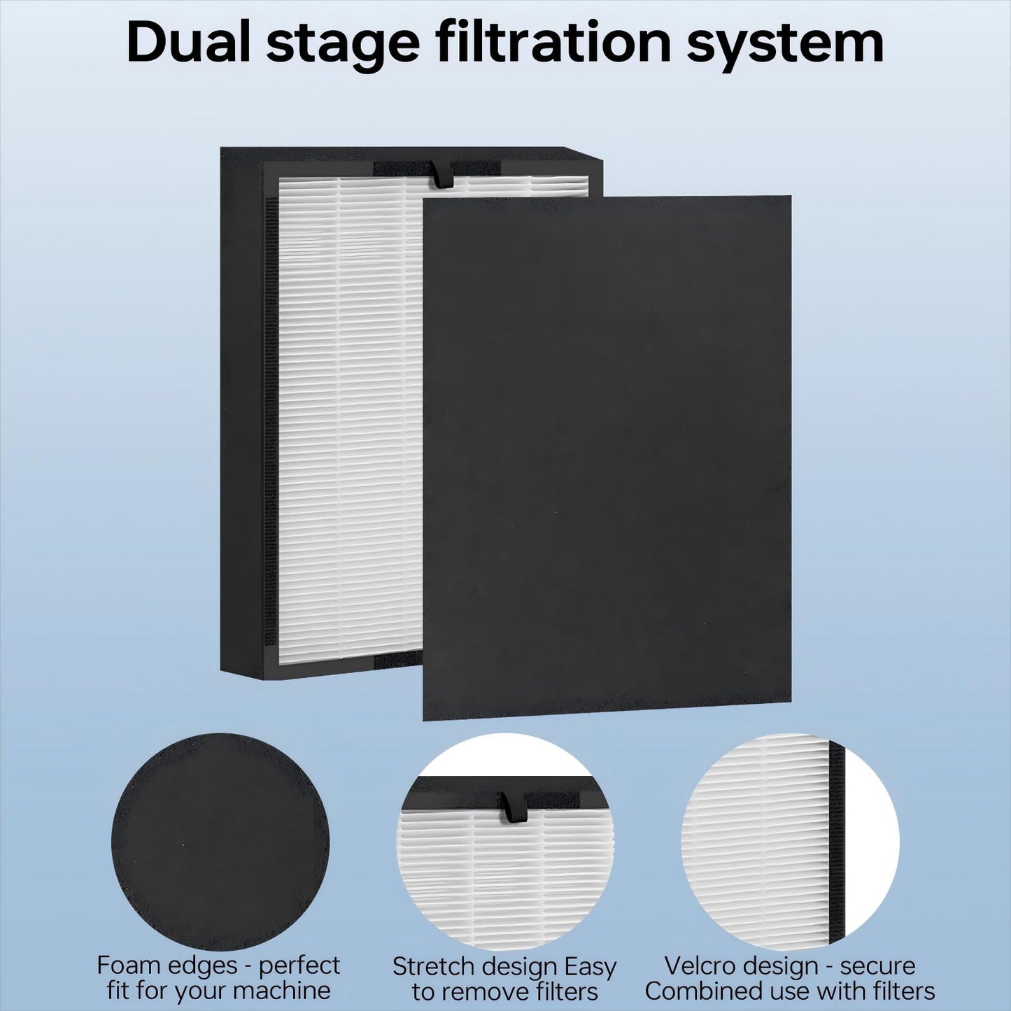 Ancolin 8 pcs 45i Replacement Filter, Compatible with Alen BreatheSmart Flex BH400 and 45i Air Filter, Compares to Part # B4-Pure / FL40 (2 filter + 6 Carbon Pre-filter)