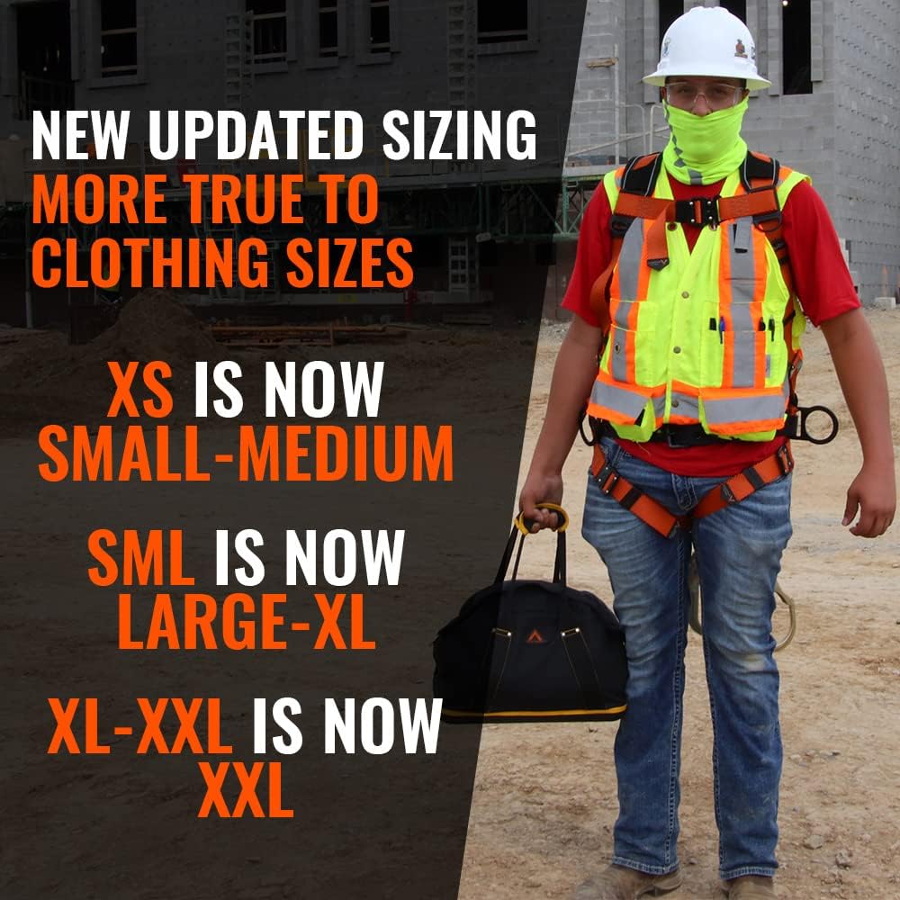 Malta Dynamics Warthog Comfort MAXX - Safety Harness for Construction – Fall Protection Equipment with Removable Belt and Lumbar Support, Side D-Rings, and Padding, OSHA & ANSI Compliant (L-XL)