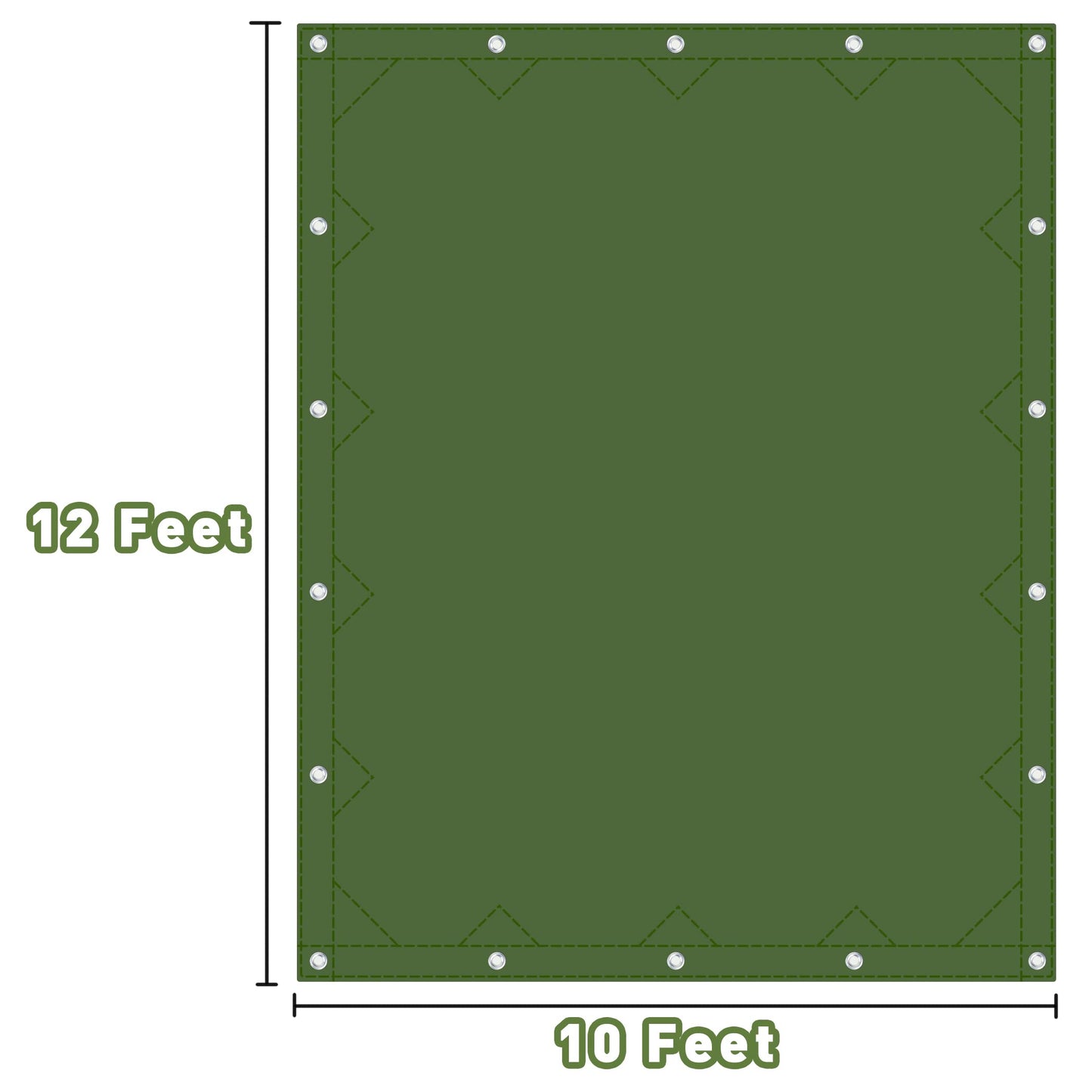 CARTMAN Finished Size 10x12 Feet Canvas Tarp with Rustproof Grommets, Heavy Duty Multipurpose Tarpaulin Cover for Canopy Tent, Roof, Camping, Woodpile