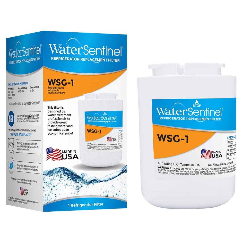 WaterSentinel WSG-1 Made in USA Refrigerator Replacement Filter: Fits GE MWF Filters…… (2-Pack)