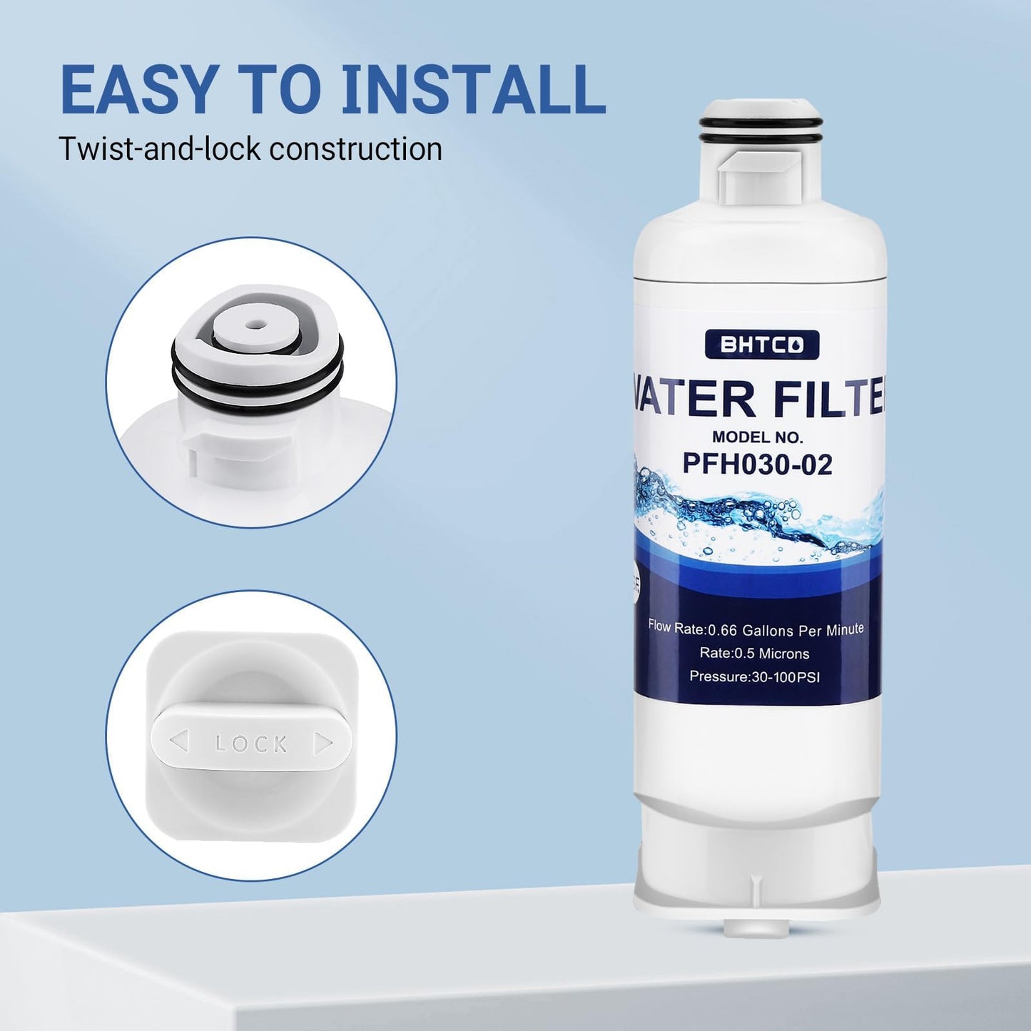 Water Filter for Samsung RF23BB8600QLAA/ RF30BB6600QLAA/ RF30BB660012AA/ RF30BB6200QLAA/ RF29BB8600QLAA/RF29BB860012AA/ RF30BB620012AA Refrigerator Replacement - 4 PCS