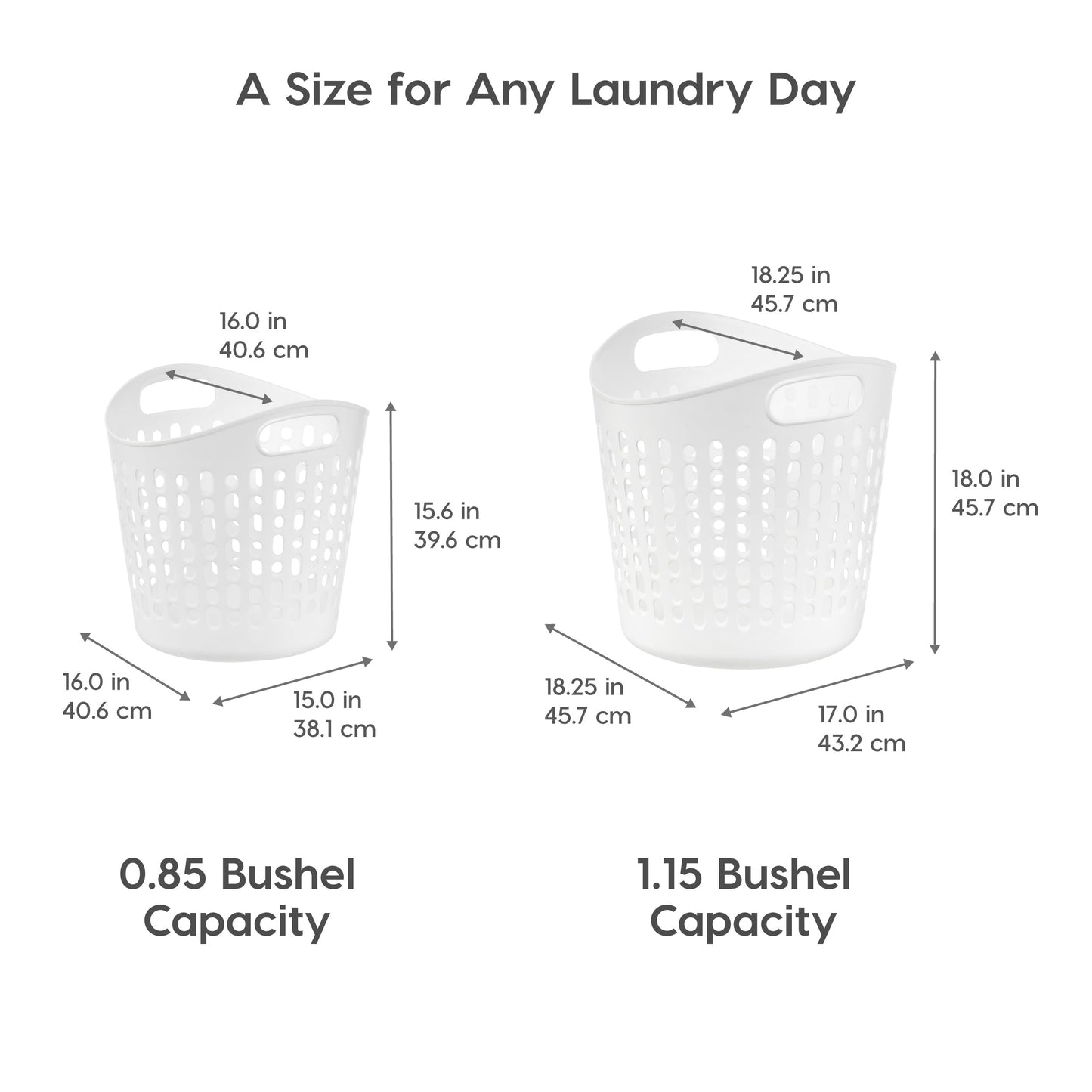 IRIS USA Plastic Laundry Basket, 27L - 3 Pack, Flexible Clothes Hamper with Ventilation Holes, Laundry Room Bedroom Bathroom Apartment Dorm Blankets Pillows Trinkets Organization, White
