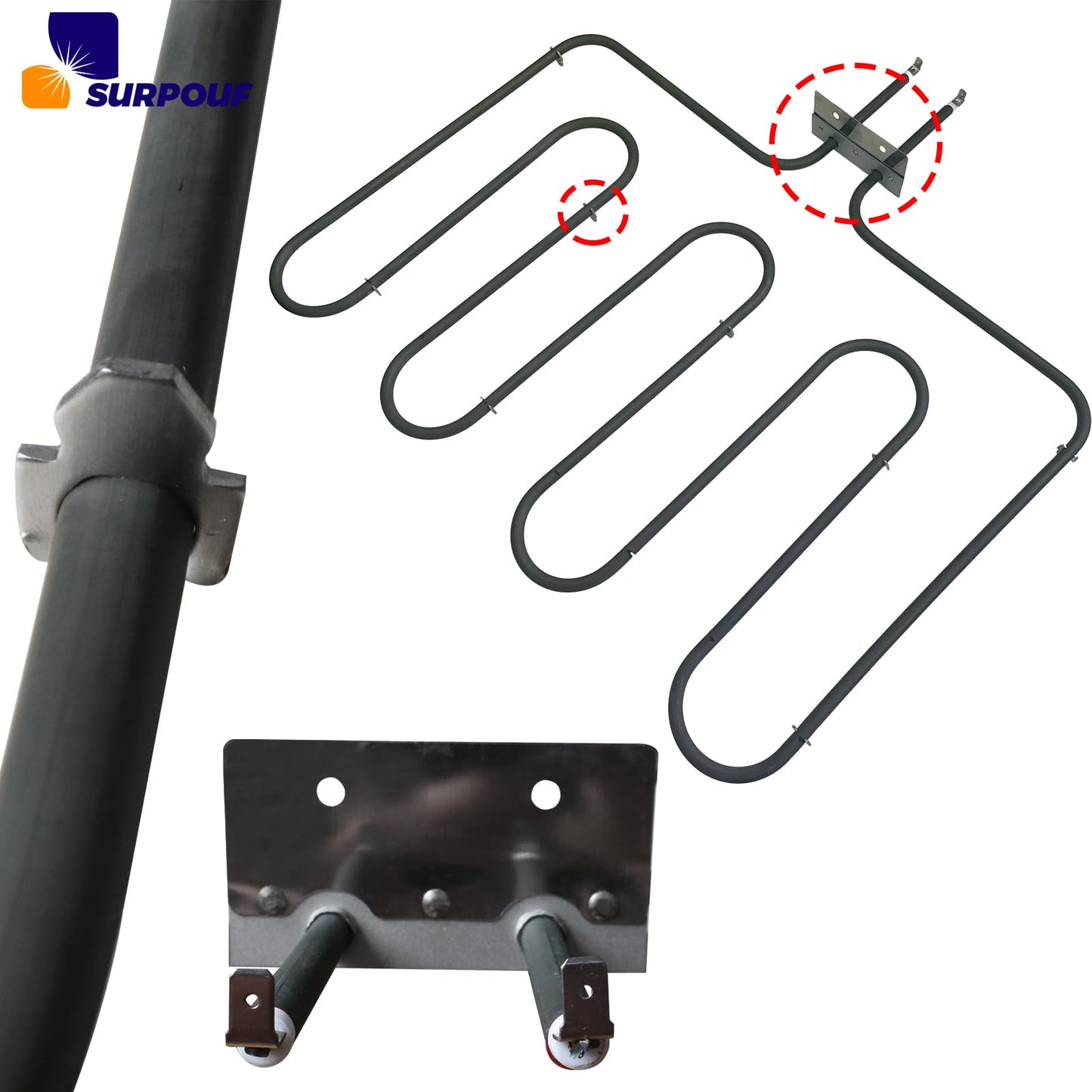 318254906 3400W Gas Electric Oven Heating Element Compatible with Electrolux Kenmore Frigidaire Electric Ranges Replace 1259831 318254901 AP4298966 PS1992188 (1pc 318254906 3400W)