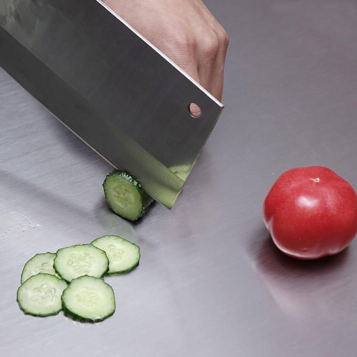 Stainless Steel Cutting Boards with Lip,Heavy Cutting Board For Kitchen,Chopping Boards for Countertop,Large Metal cutting board suitable for meat, fruits, vegetables, bread, and baking
