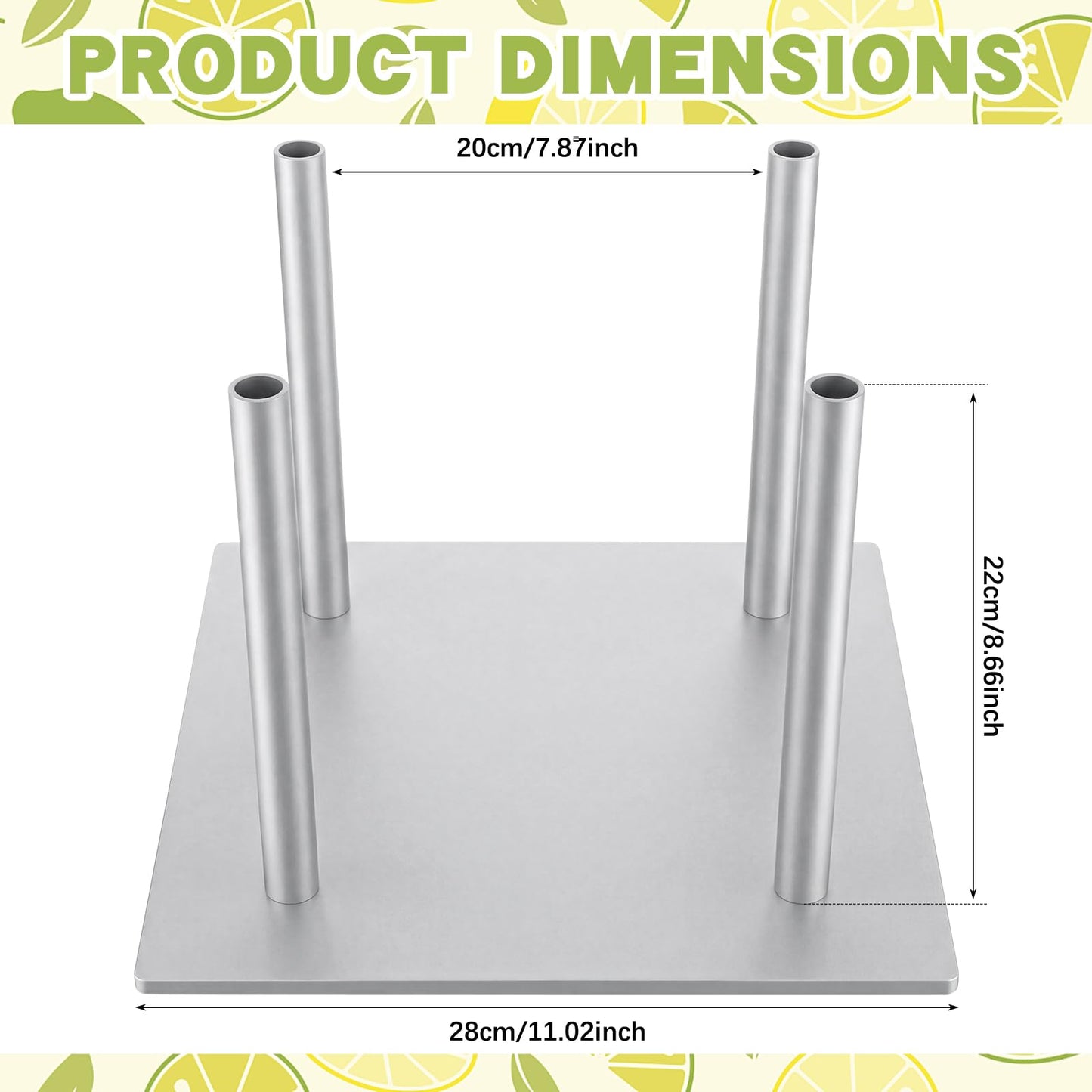 FoldTier Lemon Slicer Accessories Chrome Wedger Stand (Only)11 Inch Fruit Cutter Iron Blade Fruit Lime Slicer Easy to Use Lemonade Base for Summer Bar Restaurant Supplier Lemon Party(Silver,Circle)
