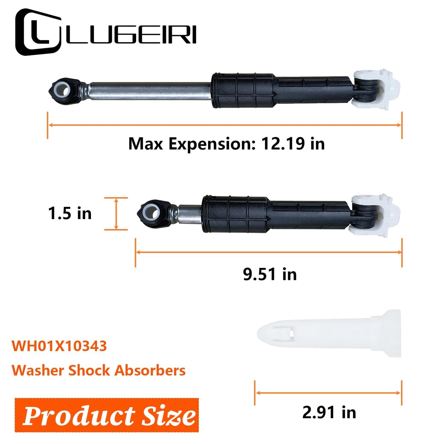 WH01X20826 GFW450SSM1WW GFW450SPM1DG Washer Shock Absorbers Compatible with G.E Front Loading Washers GFWS1700H0WW GFW450SSK0WW GFWN1600J1WW WCVH6800J2WW GFAN1000L2WW GFWN1100H0WW WPDH8800J1MG