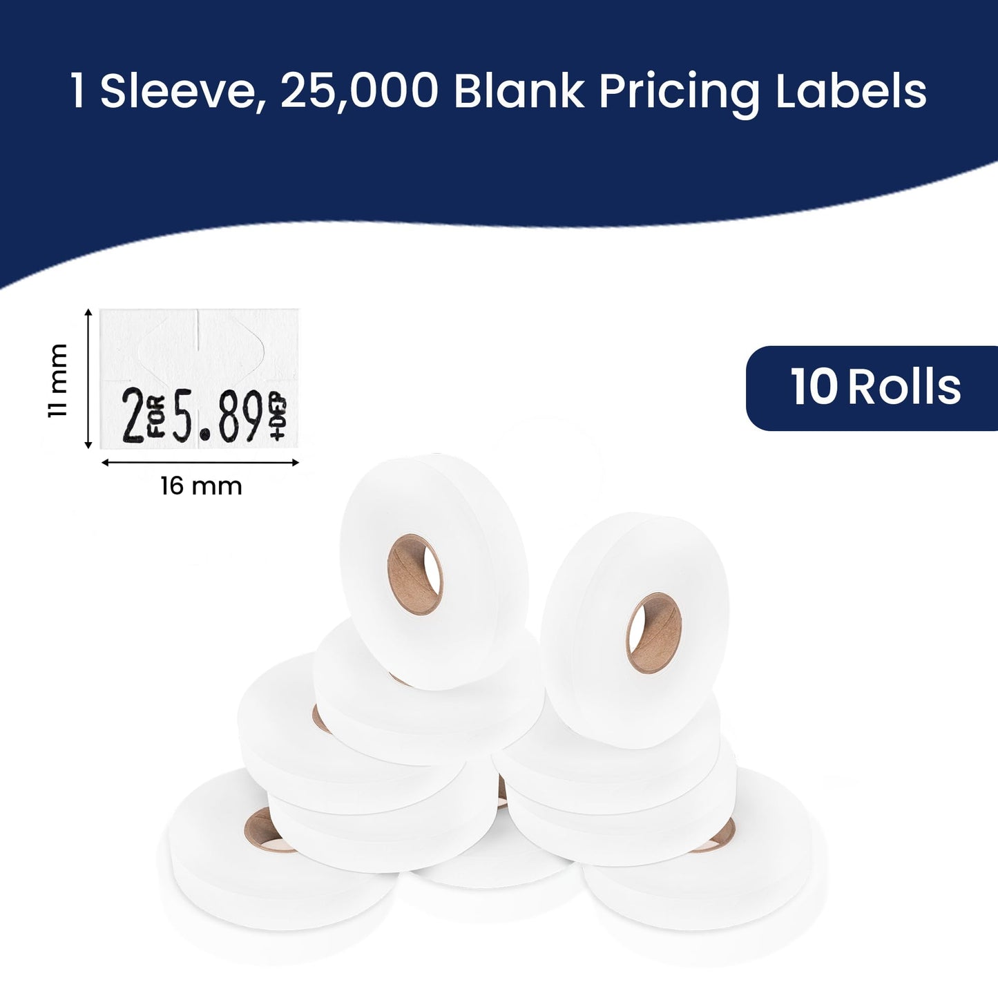 Pricing Labels for Monarch 1130 White - 25,000 Labels w/ 10 Rolls Value Pack, 1 Sleeve - Made in USA