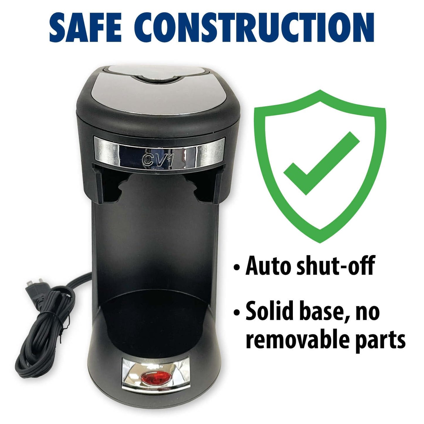 Café Valet Single Serve Coffee Maker, Brews 10 Ounces of Coffee or Hot Water, Compatible with Café Valet Coffee Packs