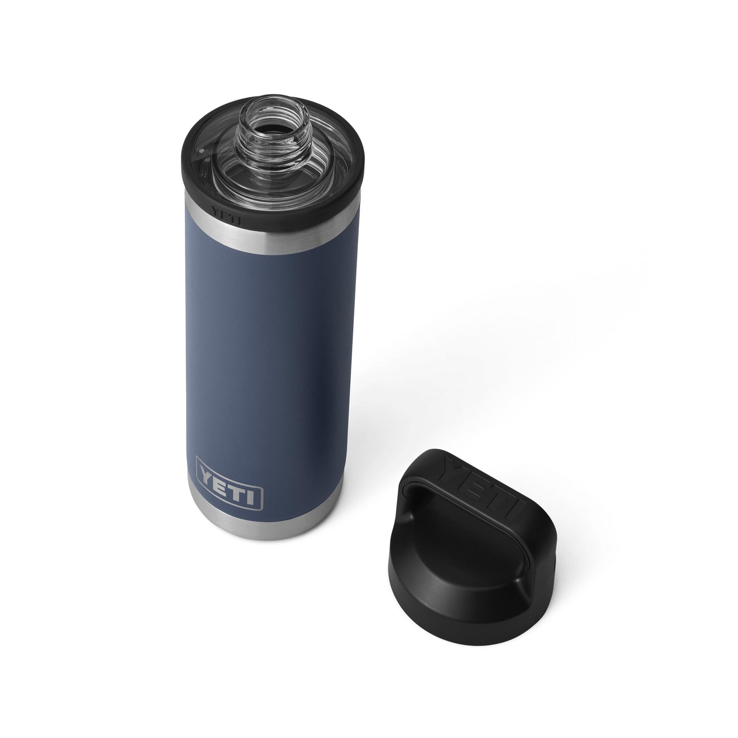 YETI Rambler 18 oz Bottle, Vacuum Insulated, Stainless Steel with Chug Cap, Navy