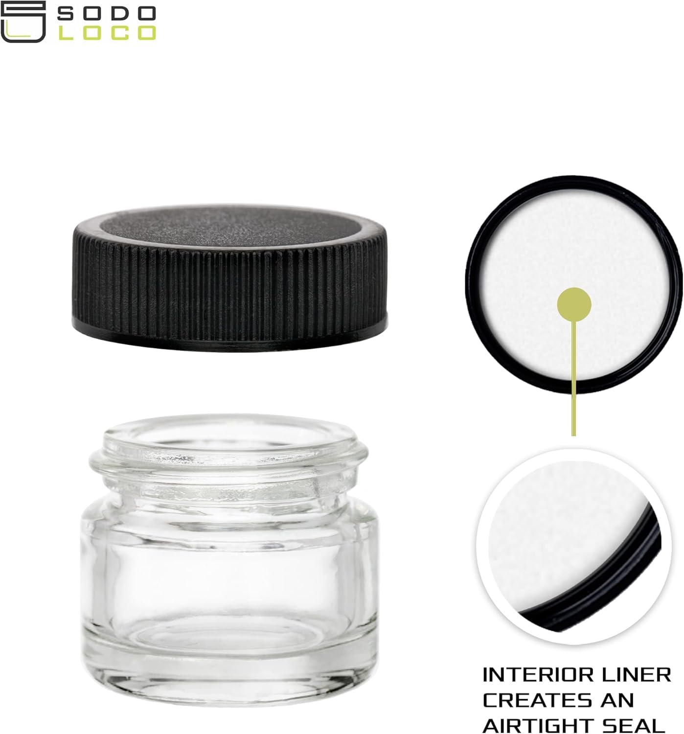 (200 Pack) 5ml Thick Glass Jars with Black Lids - Airtight Containers for Oil, Lip Balm, Wax, Cosmetics - Mini Refillable Jars Great for Travel, Samples, & More