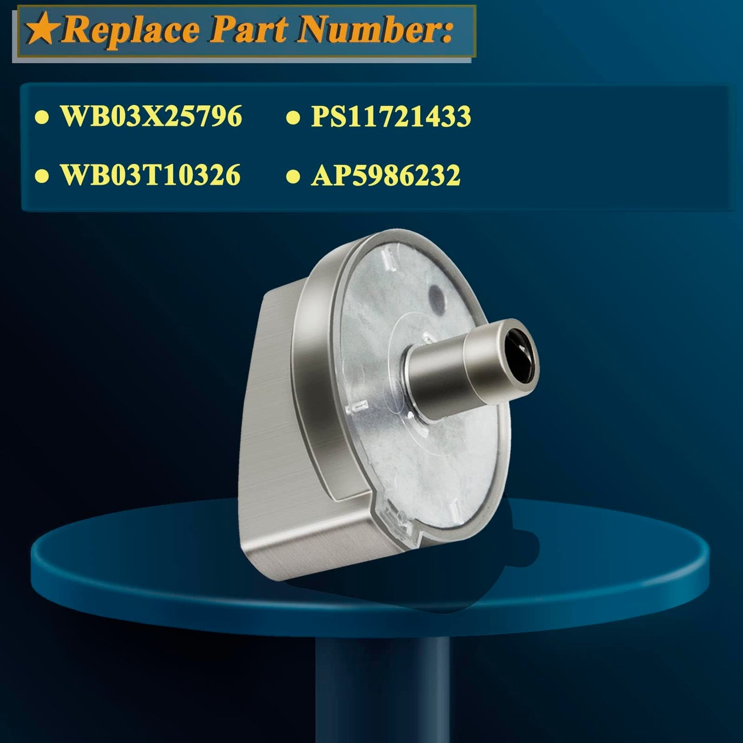 5 Pack WB03X25796 WB03T10326 Gas Cooktop Knob, Range Burner Stove Knob Compatible with GE Range Cooktop, Surface Burner Control Knob Replaces PS11721433, AP5986232, etc. Silver.