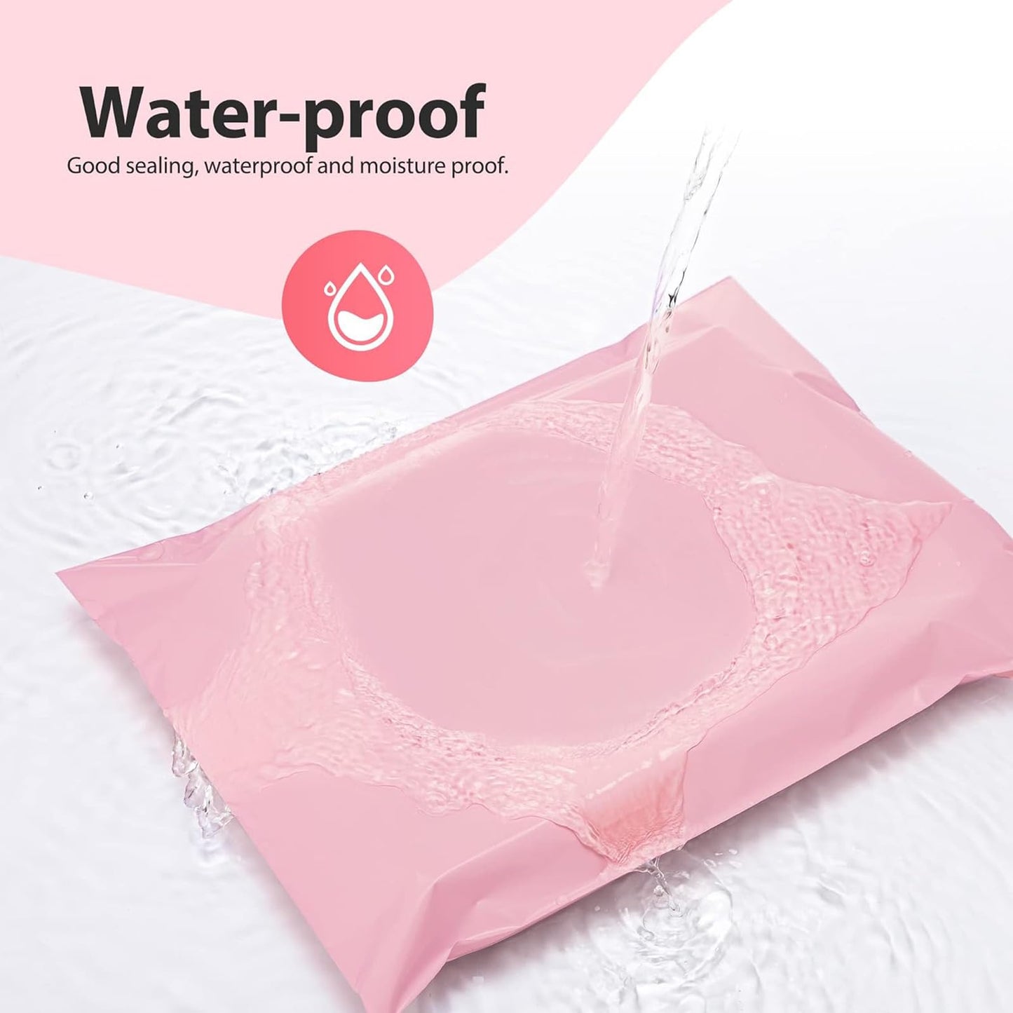 Fuxury Poly Mailers 14.5x19 Inch 400 Pack, Self Seal Large Shipping Bags for Clothes, Waterproof Mailing Envelopes, Tear-Resistant Packaging Bags for Small Business,Light Pink