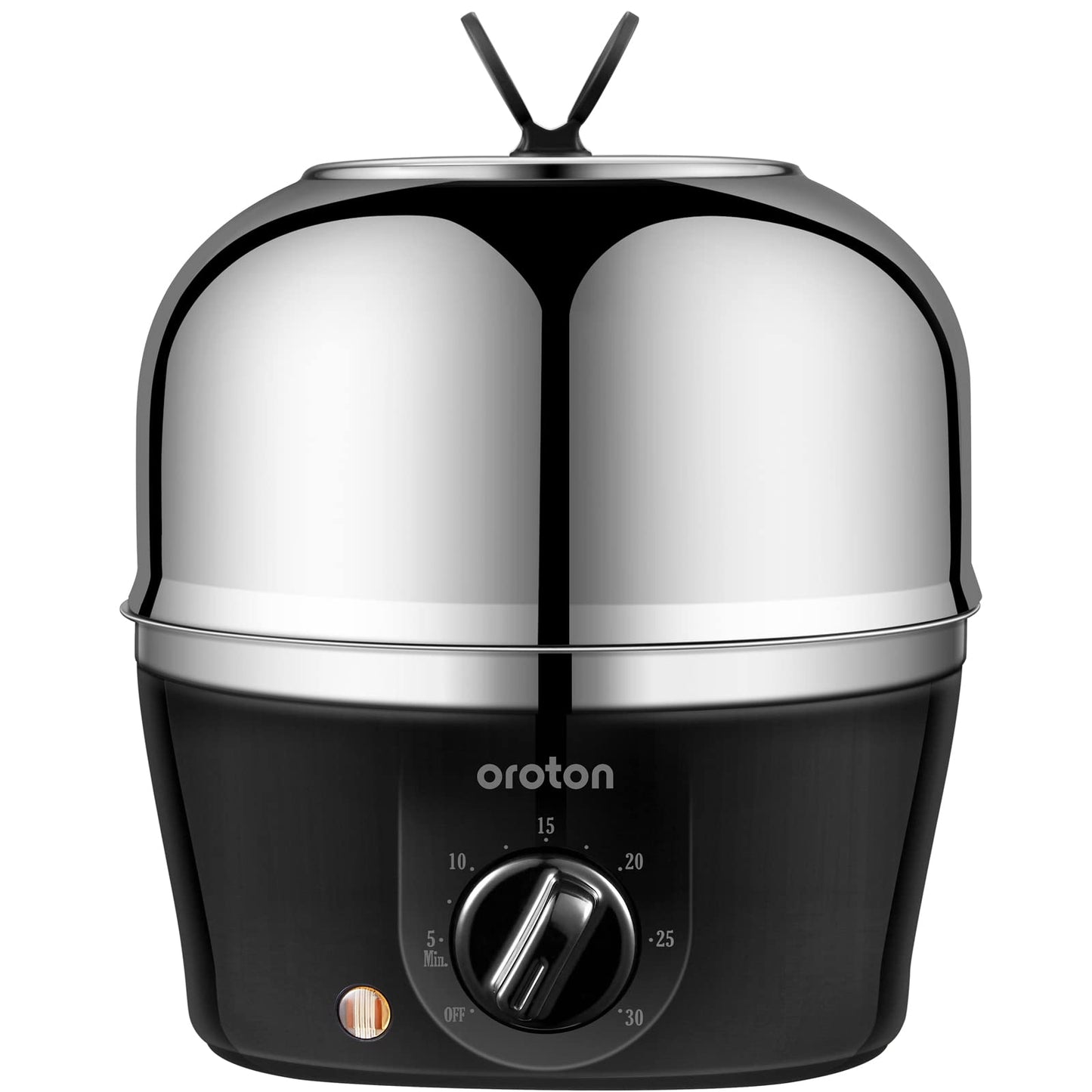 Oroton 304 stainless steel inside and outside Rapid Egg Cooker, 9 Egg Capacity Electric Egg Cooker for Hard Boiler Eggs,Poacher Eggs,Scrambled Eggs,Hard Boiled Auto Shut-Off,30 Minutes Timer Settings