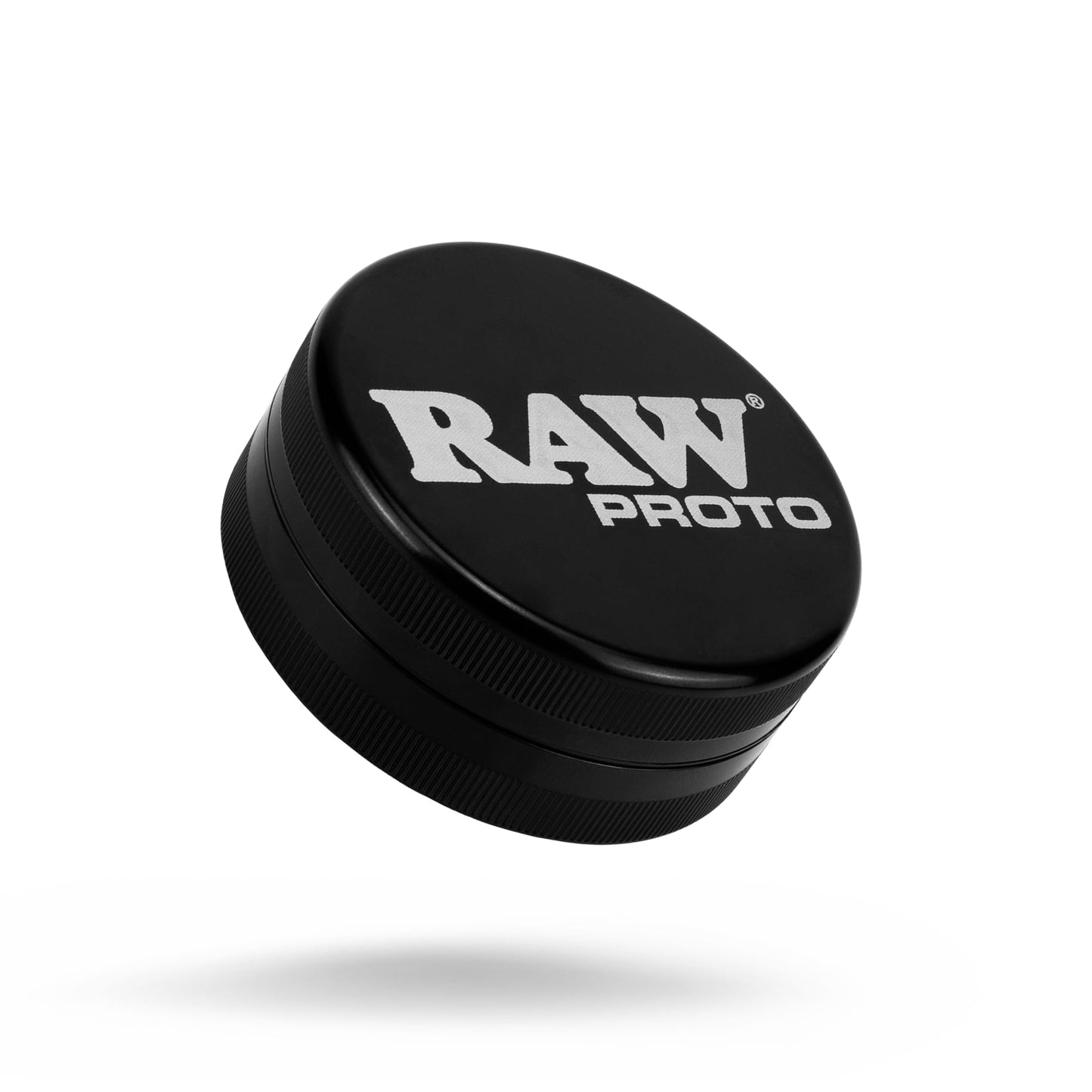 RAW Proto Herb & Spice Grinder – 2.5 Inch Kitchen Mill with Razor Sharp Teeth, Textured Grip Lid, Durable Aluminum Crusher