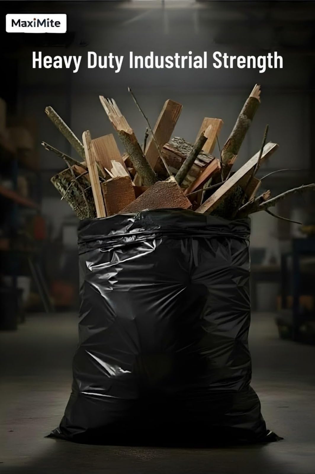 95-96 Gallon Extra-Large Black Garbage Can Liners, Heavy-Duty Trash Bags, 50 Bags, 1.5 Mil Thick, Ideal for Commercial & Home Use