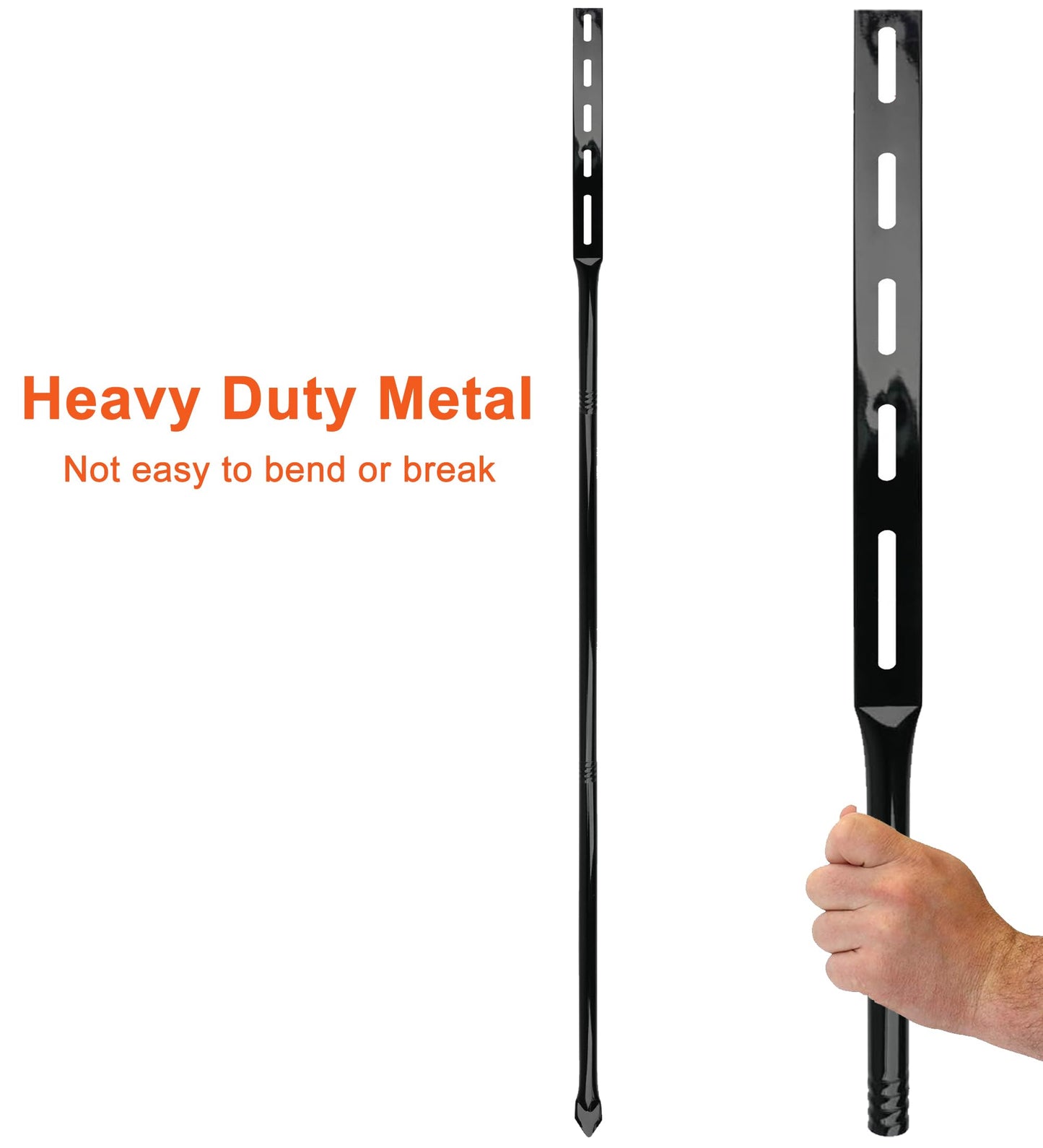 Metal Stakes for Yard Signs, 72-Inch Heavy Duty Posts, Black, 2-Pack