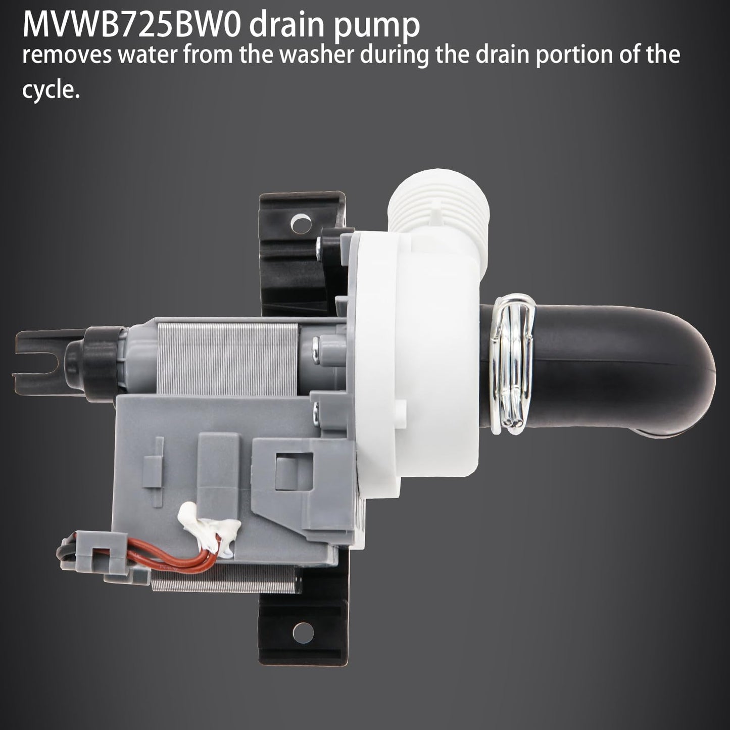 Siwdoy Washer Drain Pump Motor Compatible with Maytag Bravos XL MVWB725BW0 MVWB750YW0 MVWB850YW0 MVWB880BW0 MVWB950YG0 MVWB950YW0 MVWB980BG0 MVWB980BW0