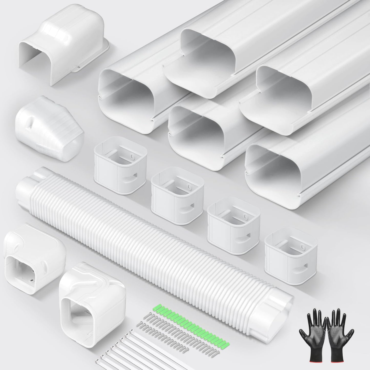 Mini Split Line Set Cover: 3 Inch 10Ft DIY Decorative Outdoor PVC Tubing Cover Kit for Mini Split, Air Conditioner, Central AC and Heat Pumps