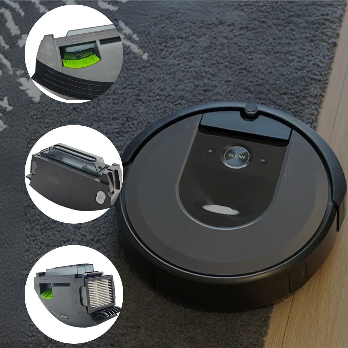Dust Bin Box Replacement for iRobot Roomba E5 E6 E7 i1 i3 i3+ i4 i6 i6+ i7 i7+ i8 i8+ J7 Vacuum Cleaner with Automatic Dirt Disposal