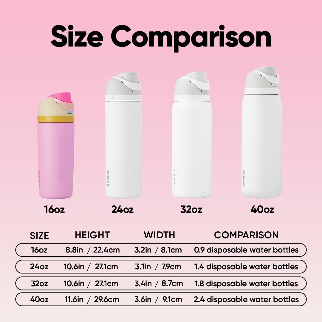 Owala Kids FreeSip Insulated Stainless Steel Water Bottle with Straw for Sports, Travel, and School BPA-Free Sports Water Bottle, 16 oz, Treasure Hunt
