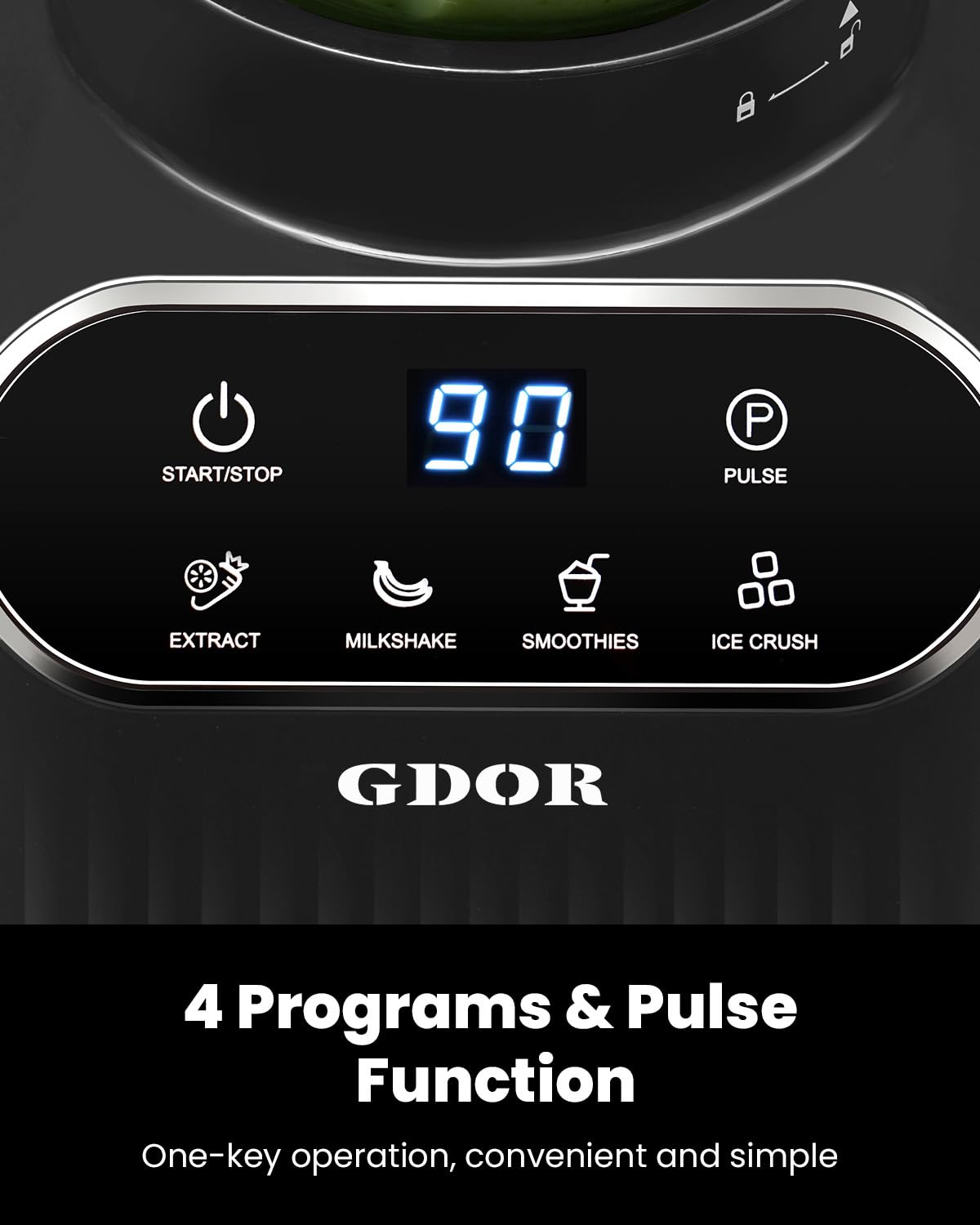 GDOR Professional Blender for Kitchen, 1200 Peak Watts Smoothie Blender, 5 Functions for Ice Crushing & Frozen Fruit, 52 Oz Glass Jar & 24 Oz To-Go Cup Combo, Self-Cleaning, Gray