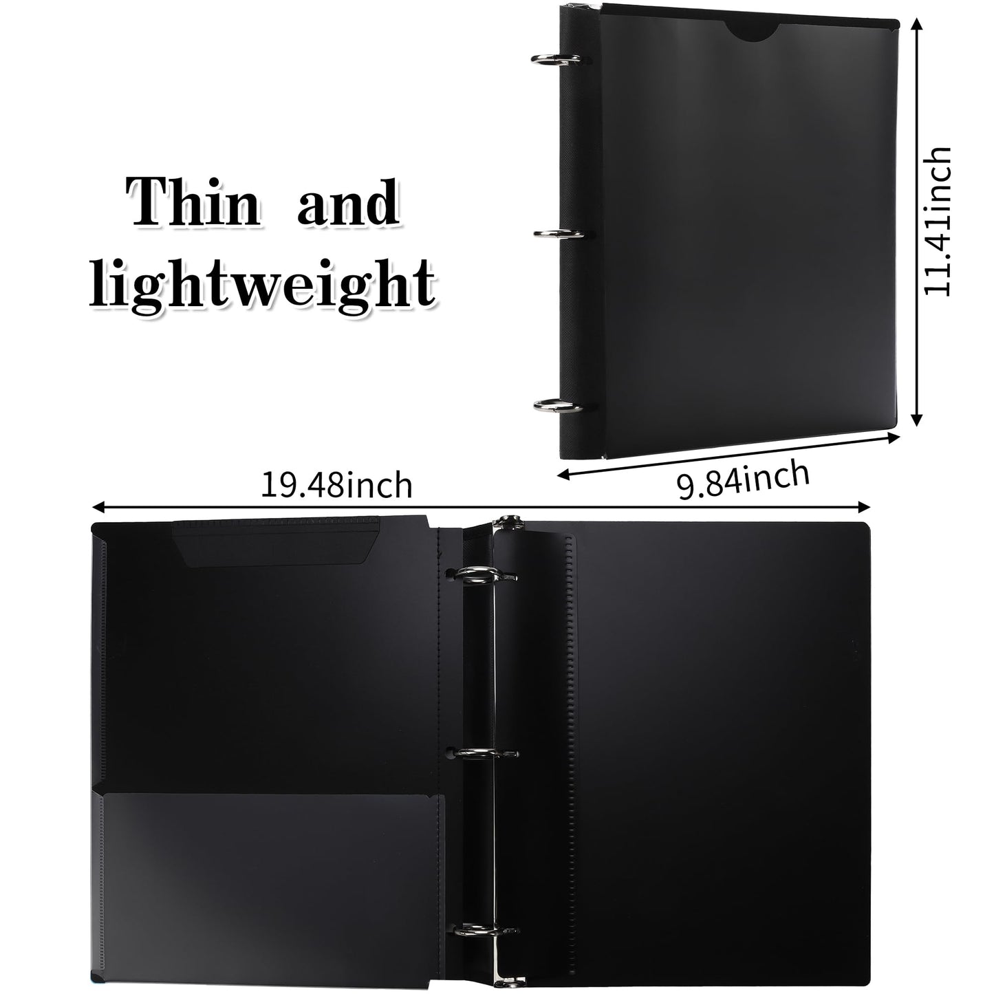Tashkummy 360° Pivotable 3 Ring Binder, Upgraded Foldable Binders 1 inch 12 Pack, Thin Small Three Ring Binder Fits 8.5" x 11", for Home, School and Office- Black, Purple, Pink, Blue, Green, Red