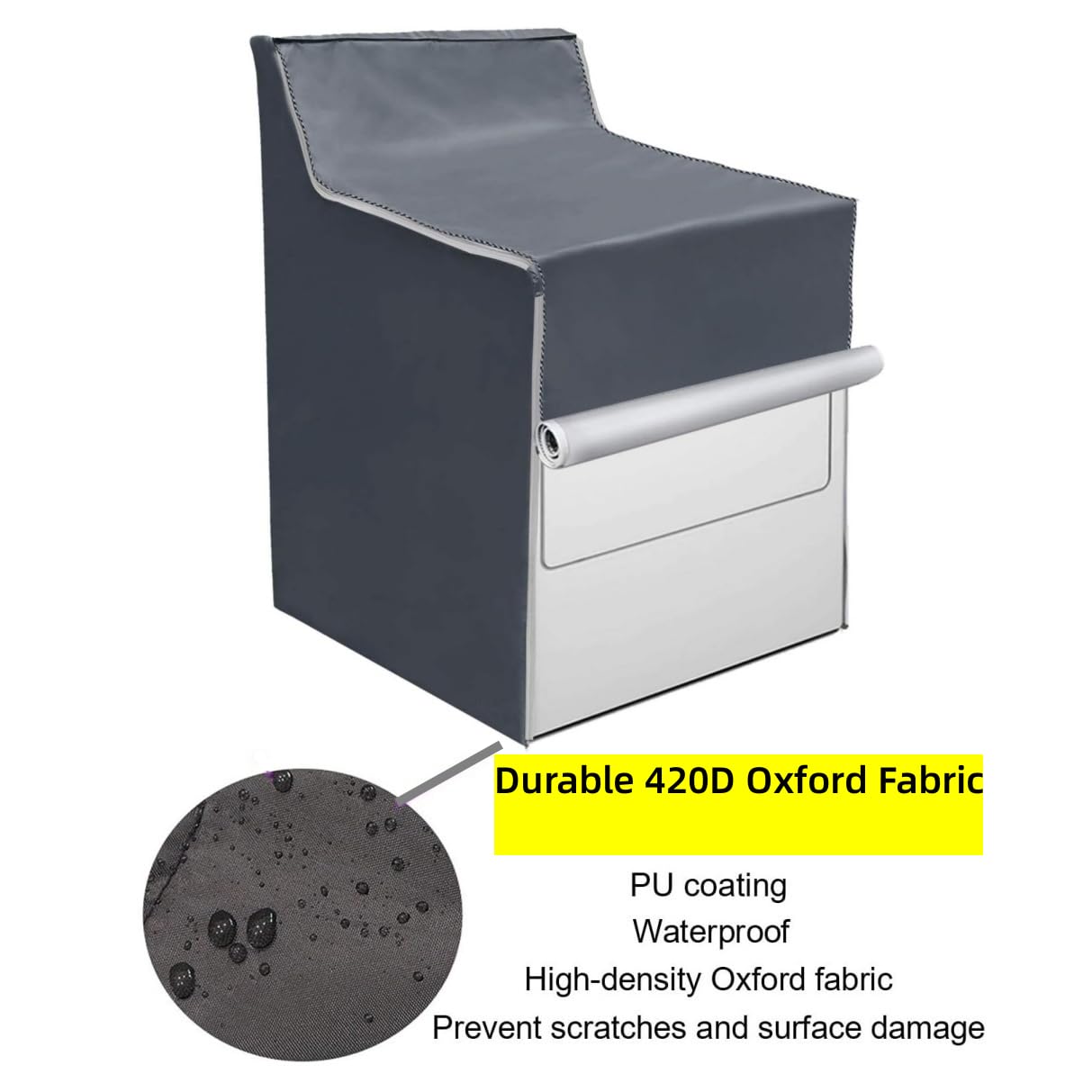MLTYCZY 2 Pack Outside Washer and Dryer Covers, Heavy-Duty Waterproof Dustproof & Sun-Proof Washing Machine Cover with Easy Zipper Design, Universal Fit for Most Front-Load Machines W29”D28”H43”Grey