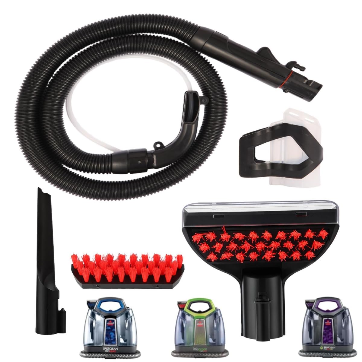 Upgraded Clean Hose Component Replacement parts for Bissell Little Green ProHeat 2694, 2513, 5207, 2513E, 4720M Vacuum Cleaner Hose 5.3in Clean brush, Clean tools, Gap brush Accessories Part #1606127