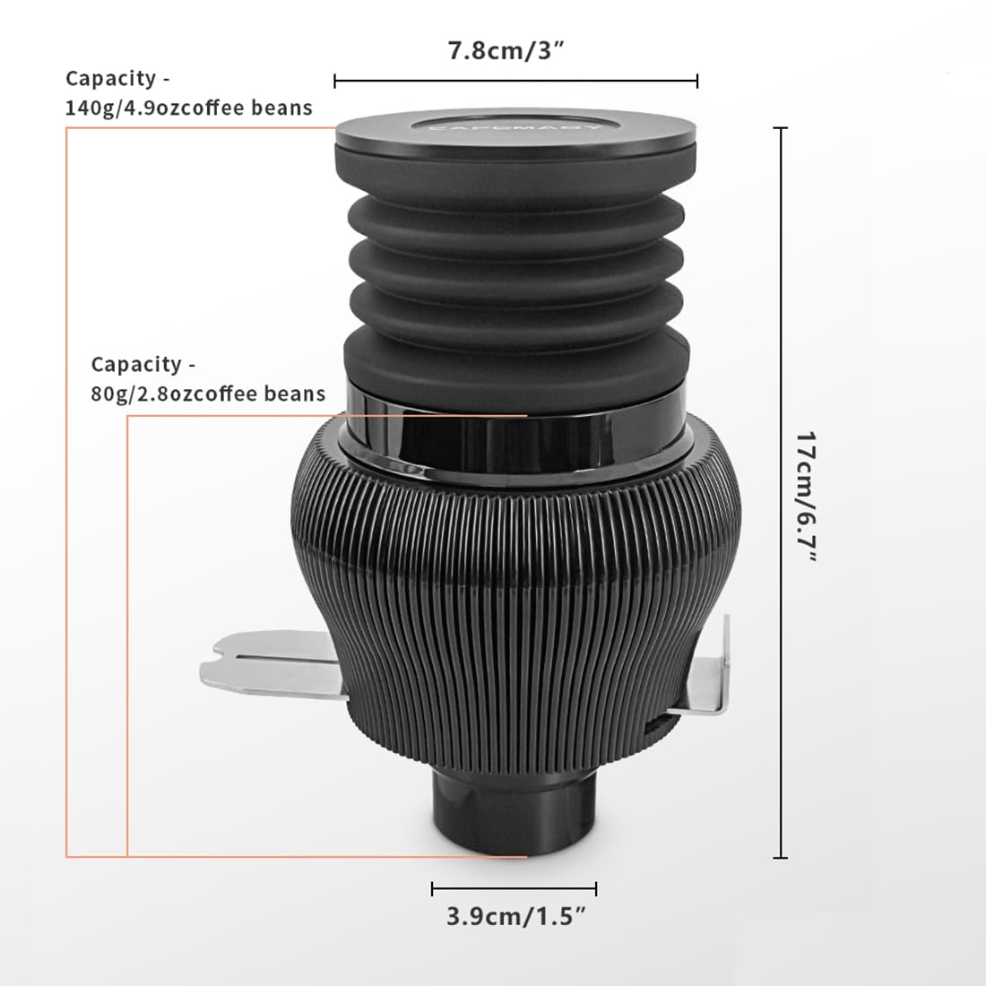 Coffee Grinder Cleaning Tool Accessories Single Dose Hopper Air Bellow with Aluminum Lid Compatible for Mahlkonig X54 Espresso Coffee Grinder